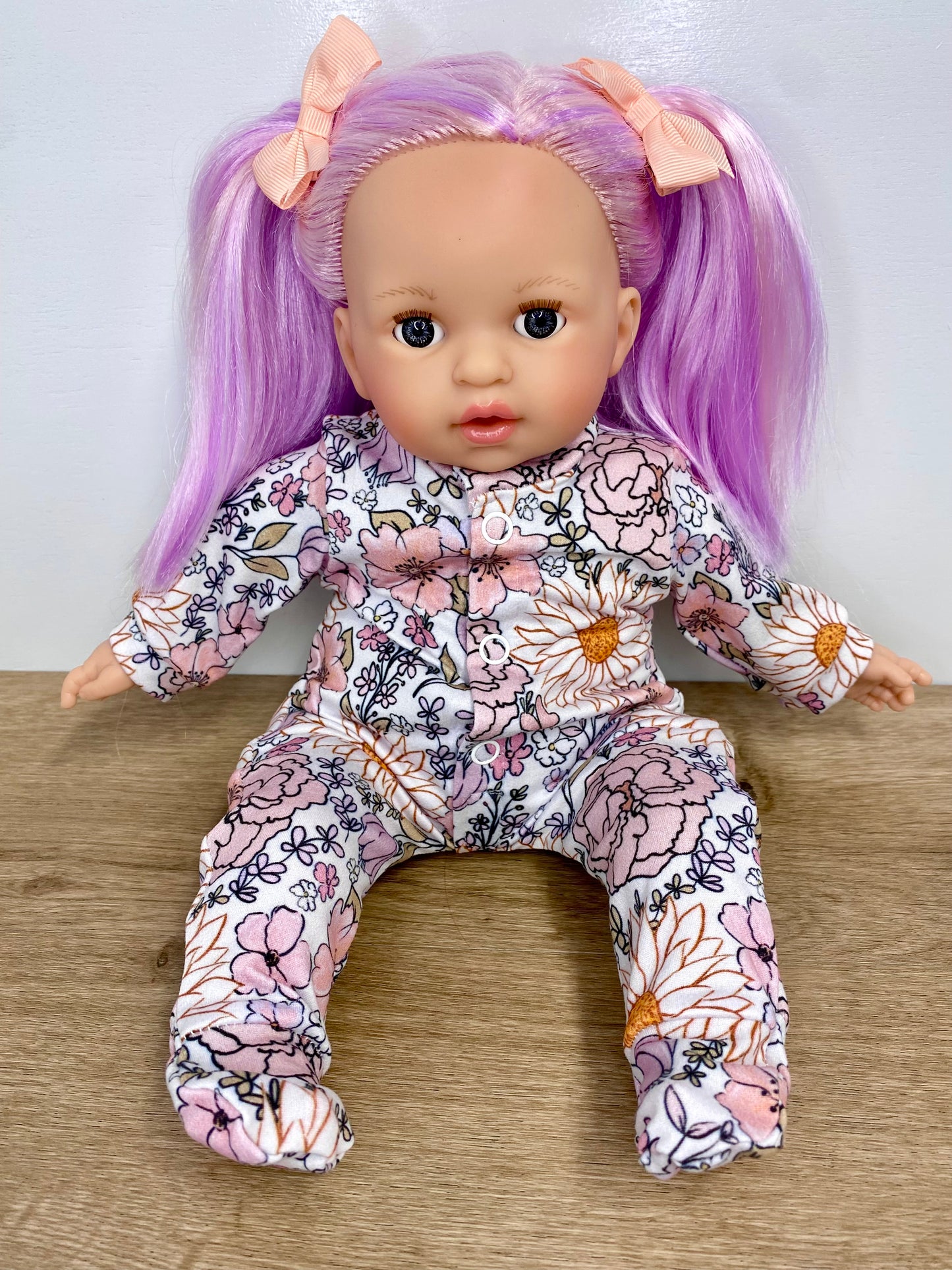 15” Alex Star Floral Footed Pajamas