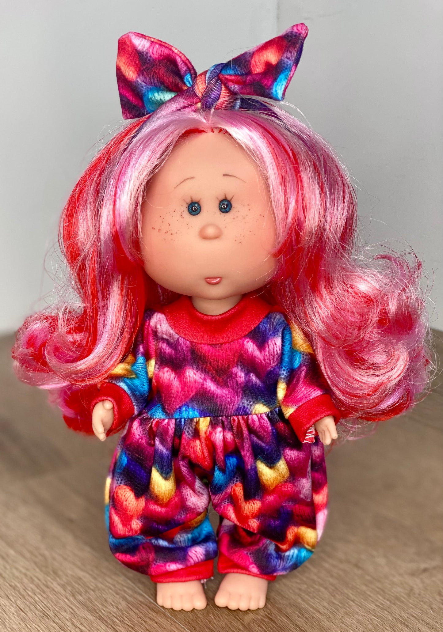Mia 3D Hearts Long Sleeve Bubble Romper and Tie On Headband