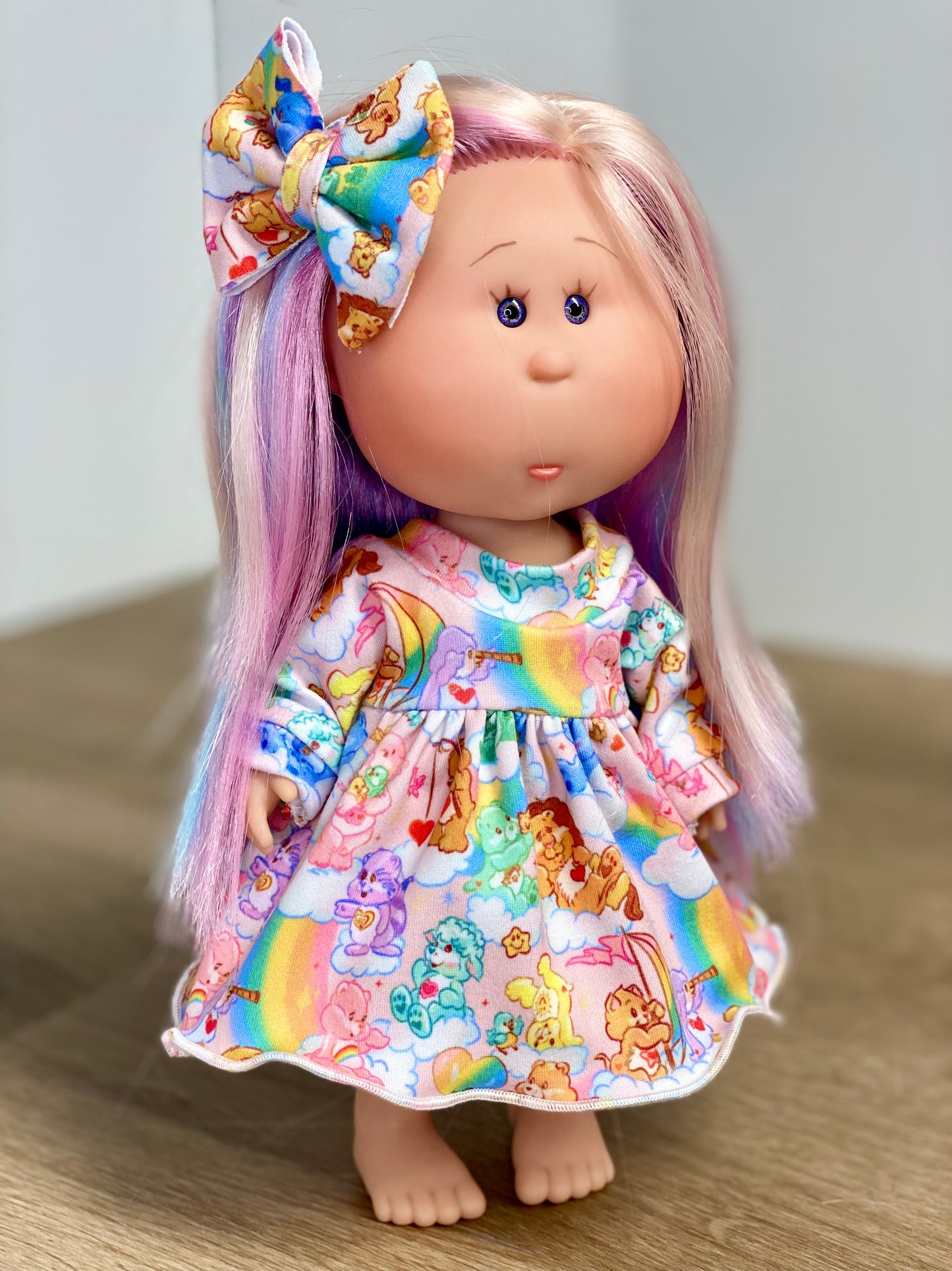 Mia Bear Cousins long Sleeve Dress and 3β Bow Clip