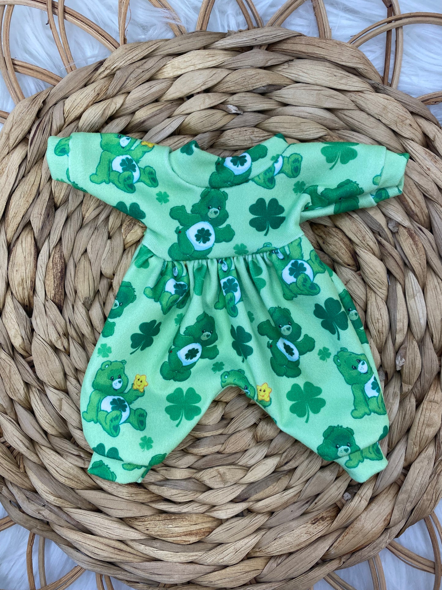 Mia Lucky Bears Long Sleeve Bubble Romper and Tie On Headband