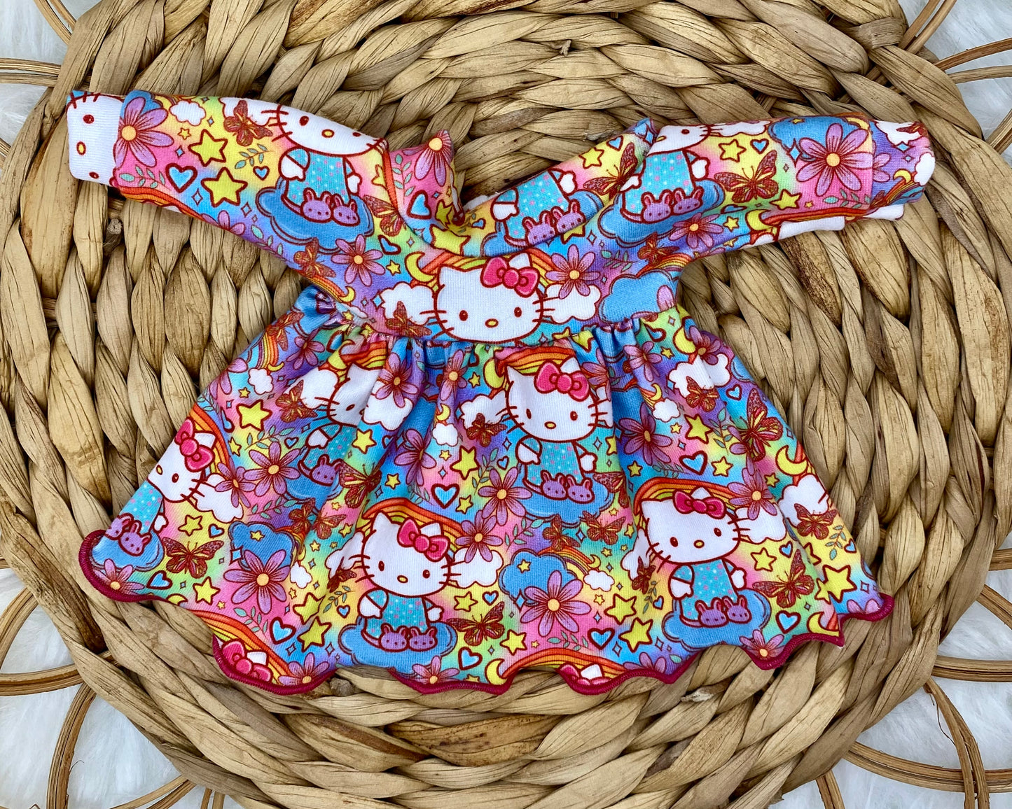 Mia Kitty Slippers Long Sleeve Bubble Dress and Tie On Headband