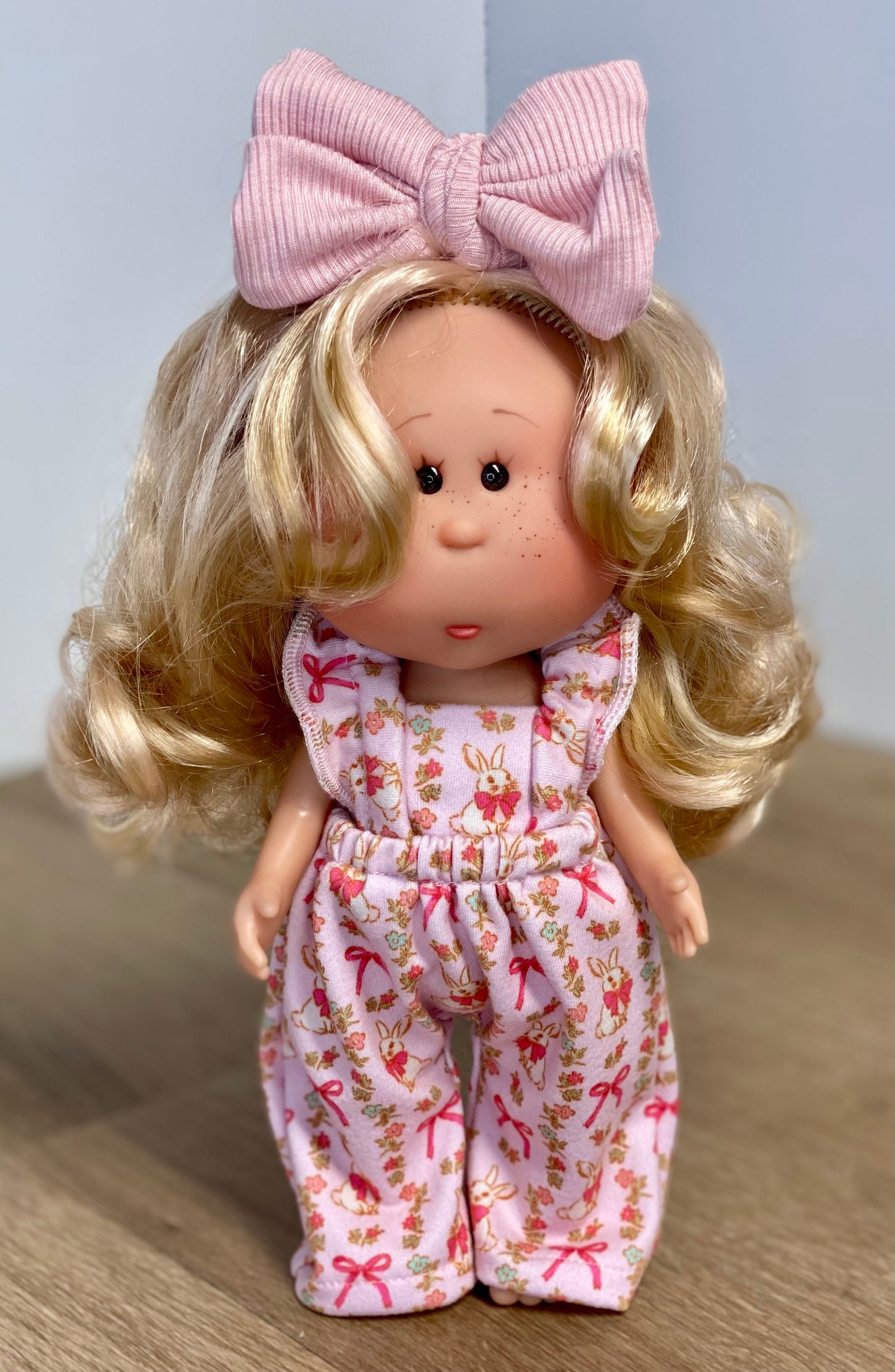 Mia Bunny Ruffle Strap Romper and Bow Headband
