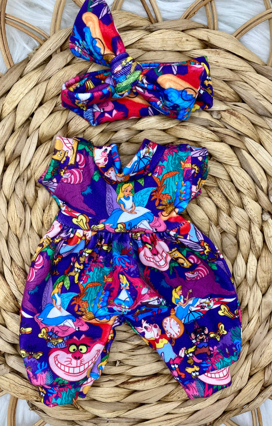 Mia Dreamland Tank Sleeve Bubble Romper And Tie On Headband