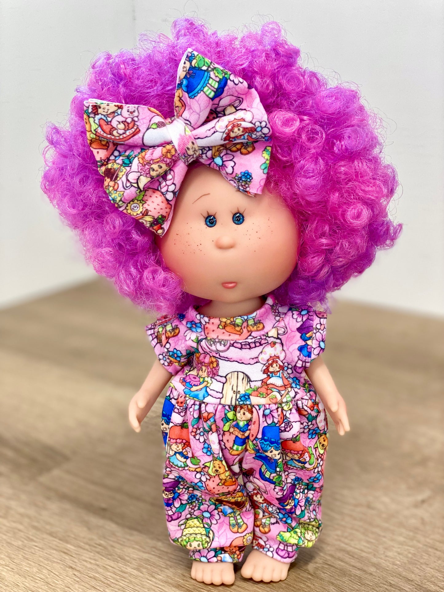 Mia Strawberry Friends Tank Sleeve Bubble Romper And 3β Bow Clip