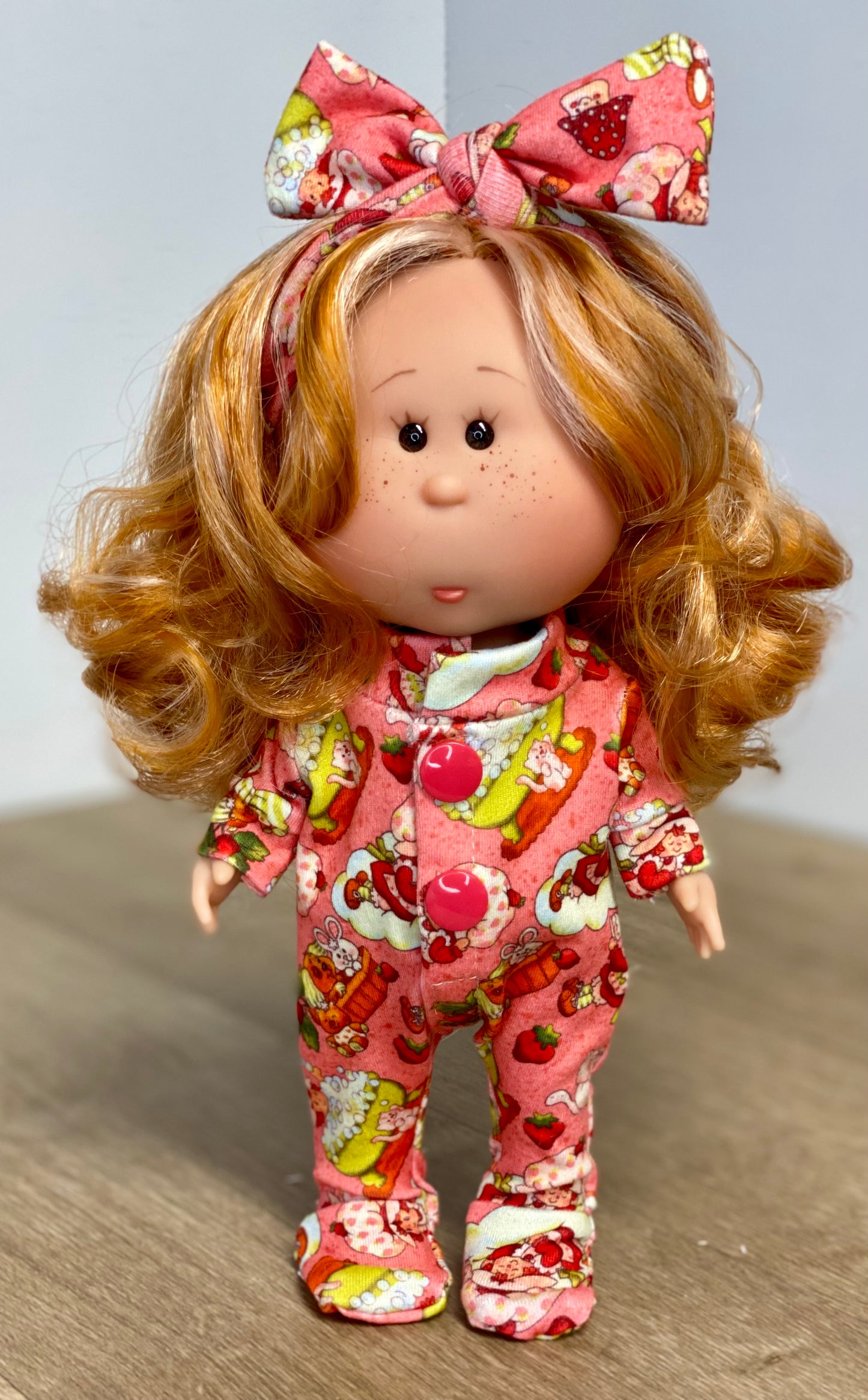 Mia Vintage SS Footed Pajamas and Tie On Headband