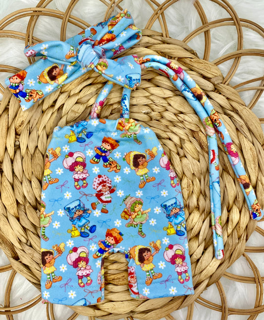 Mia Blue Daisy SS Friends Halter Romper Romper And Tie On Headband