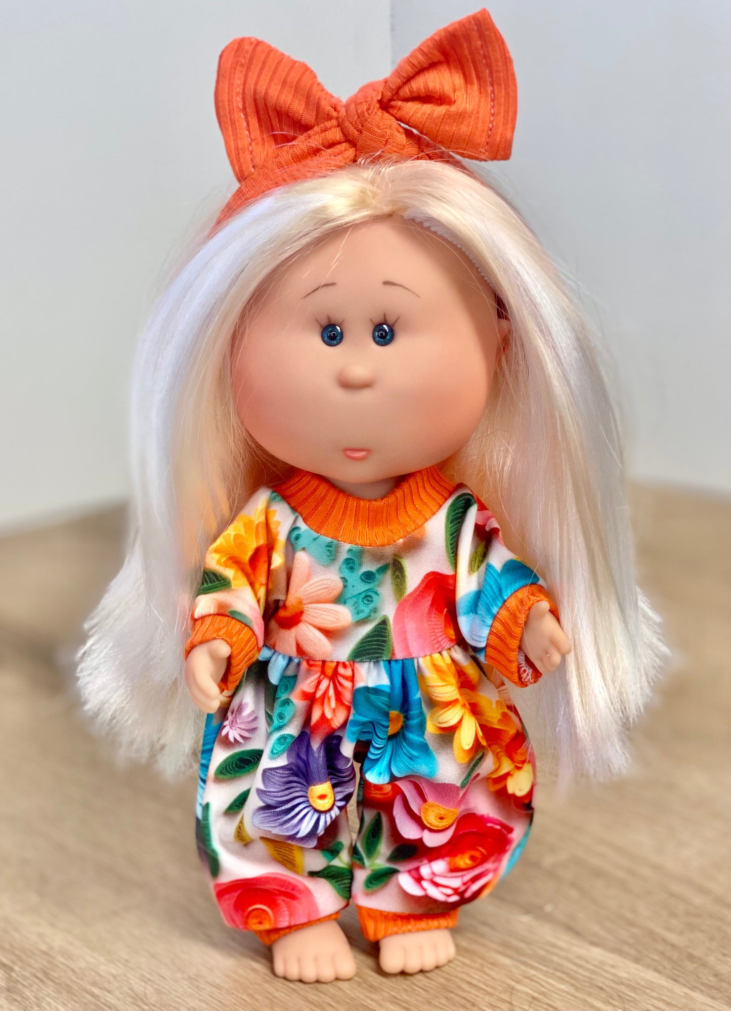 Mia 3D Flowers Long Sleeve Bubble Romper and Tie On Headband