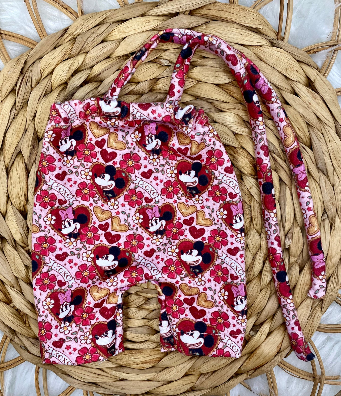Mia Vday Mice Halter Romper And Tie On Headband