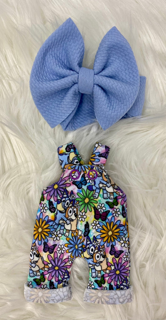 Little Mia Overalls and Bow Headwrap