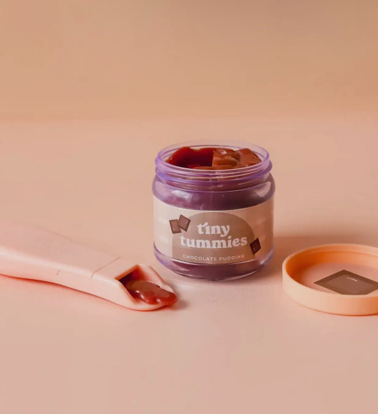 Tiny Harlow Tiny Tummies - Chocolate Pudding Food Jar and Spoon Set