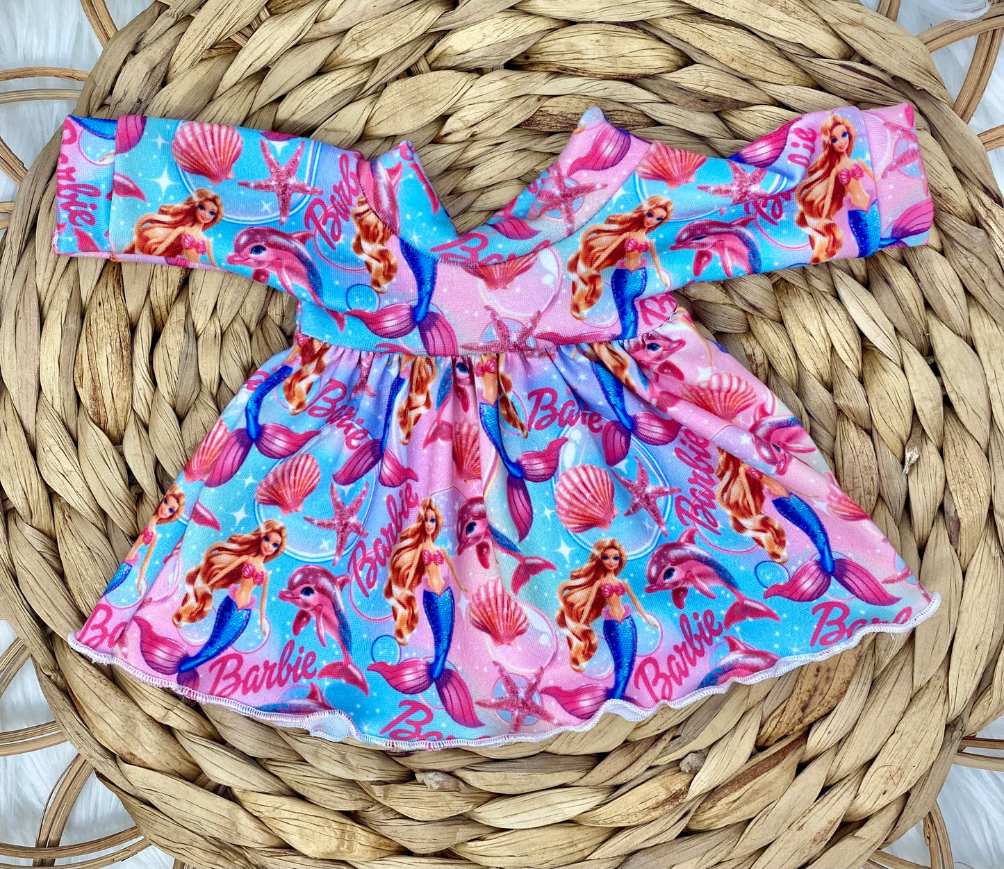 Mia Mermaids and Dolphins Long Sleeve Dress