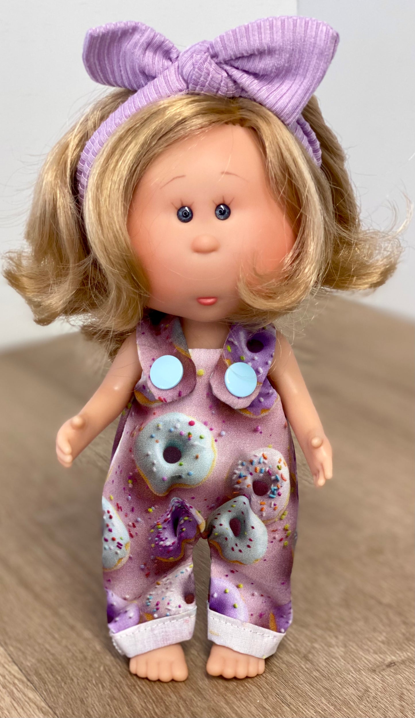 Mia 3D Donuts Overalls and Tie On Headband