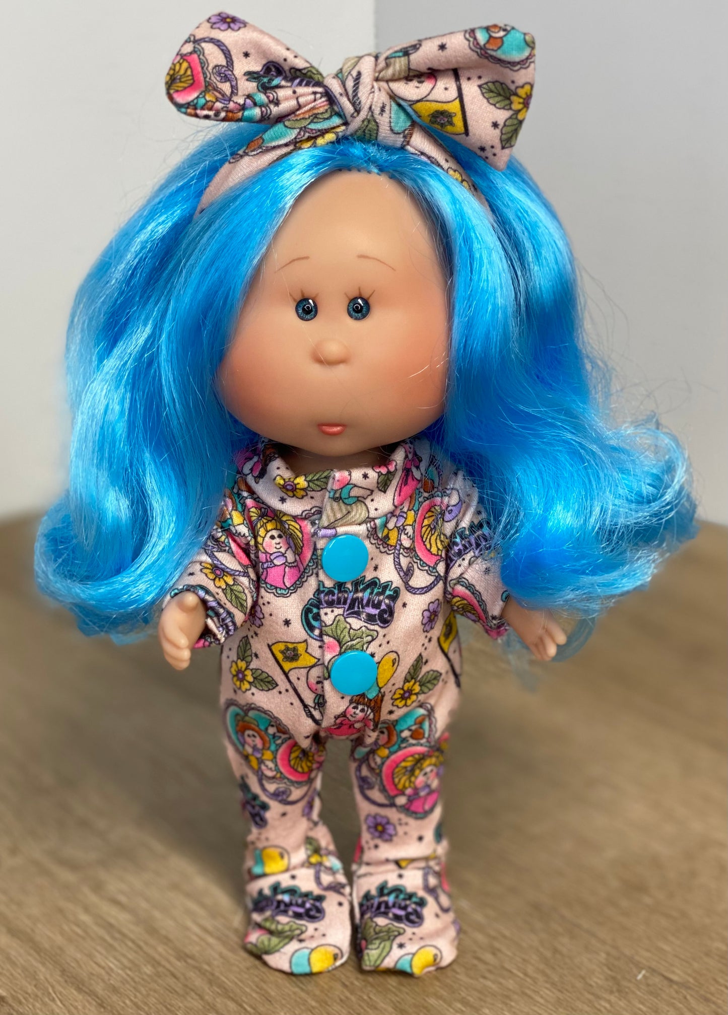 Mia CPK Footed Pajamas and Tie On Headband