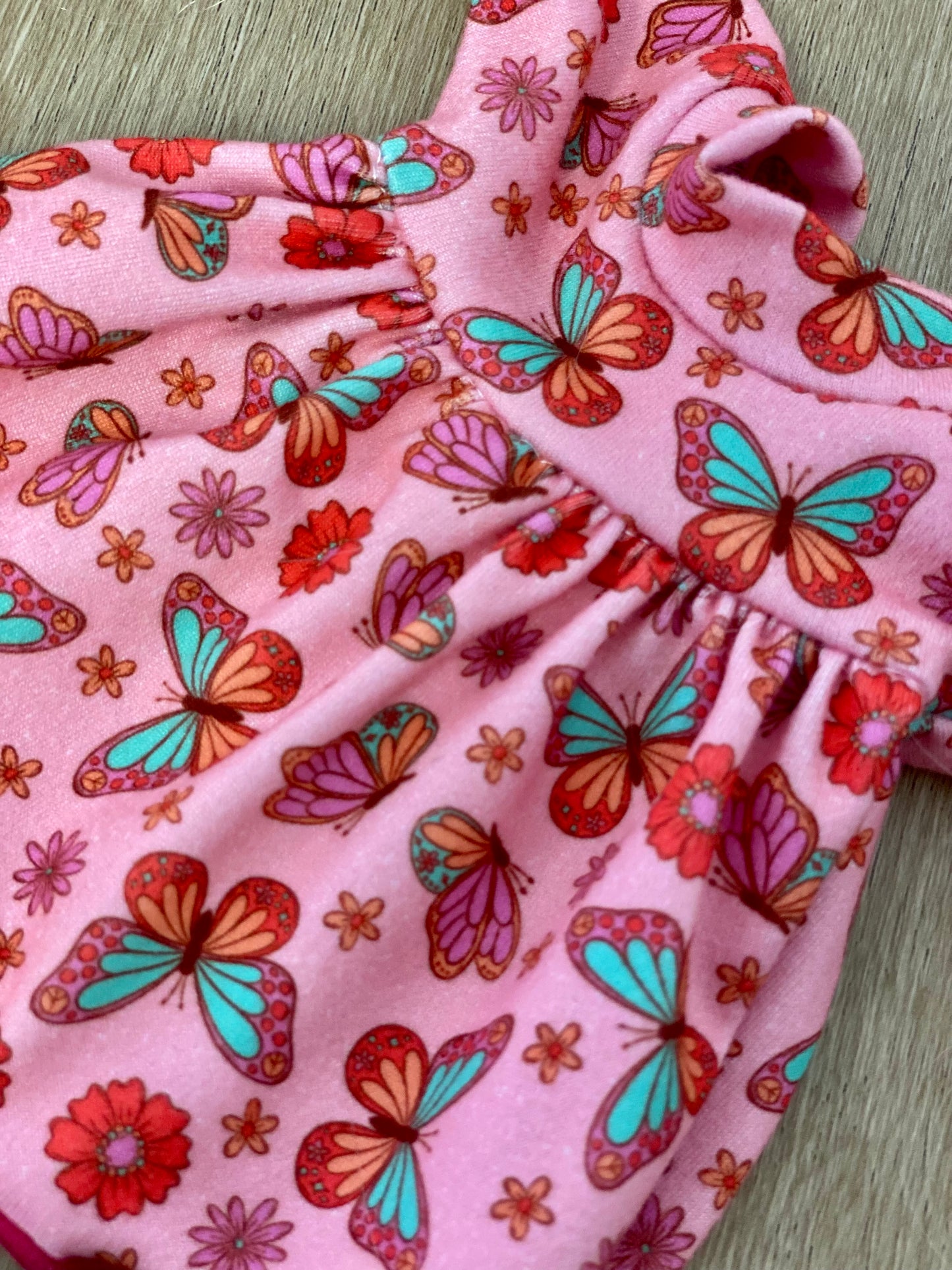 Mia Retro Butterflies Long Sleeve Bubble Dress and Tie On Headband