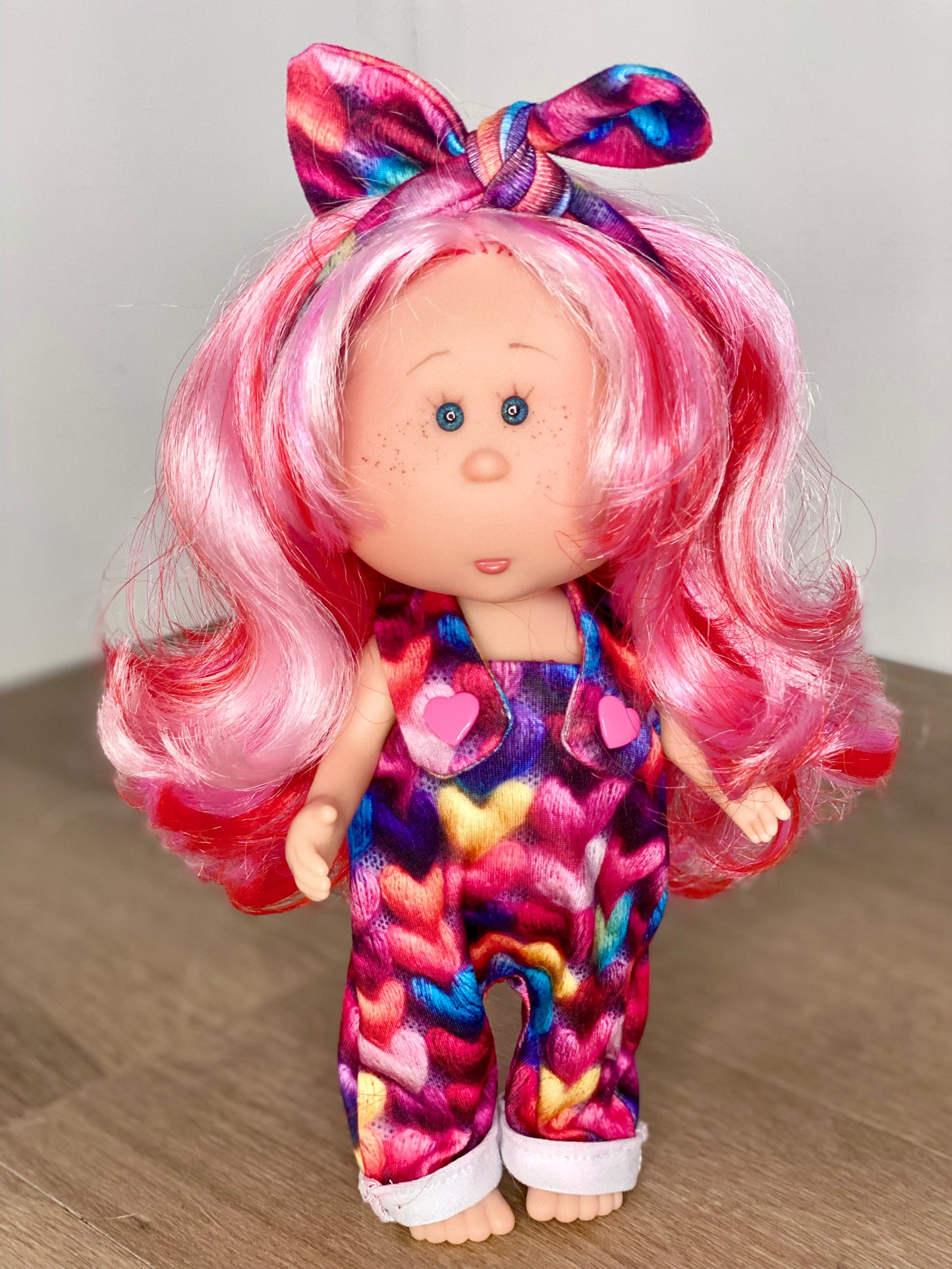 Mia 3D Hearts Overalls and Tie On Headband
