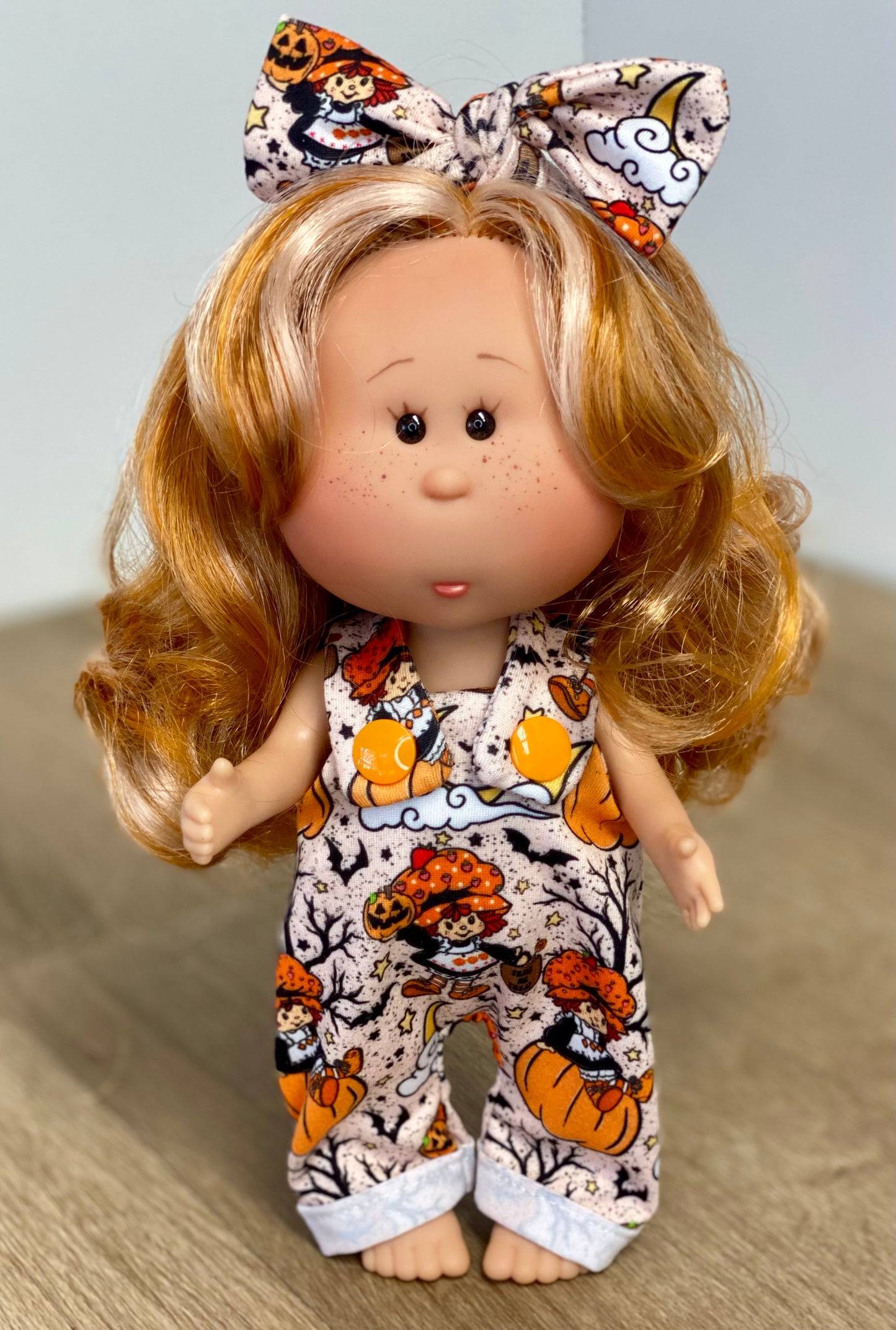 Mia SS Halloween Overalls and Tie On Headband