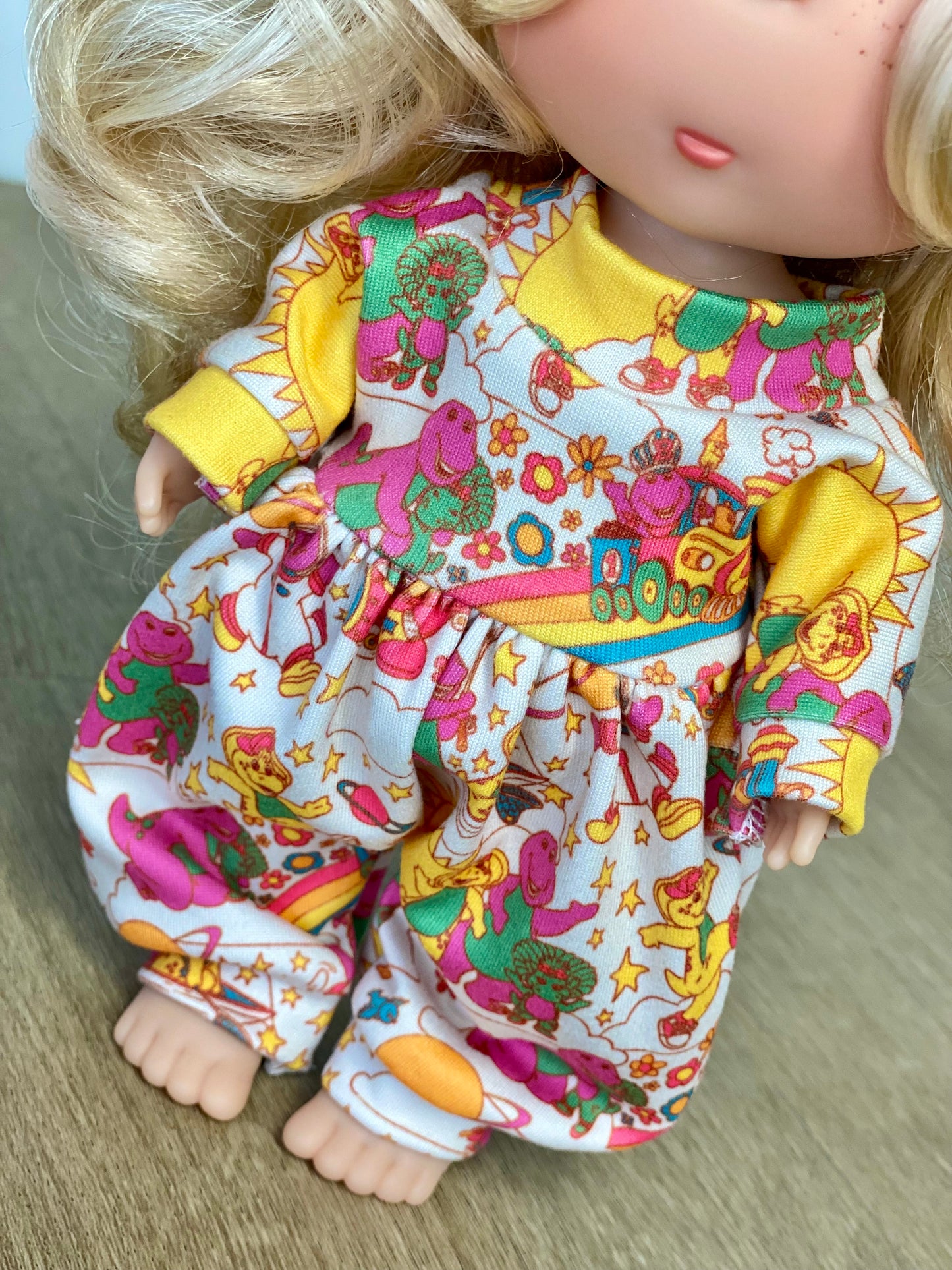 Mia Purple Dinosaur Long Sleeve Bubble Romper and Tie On Headband