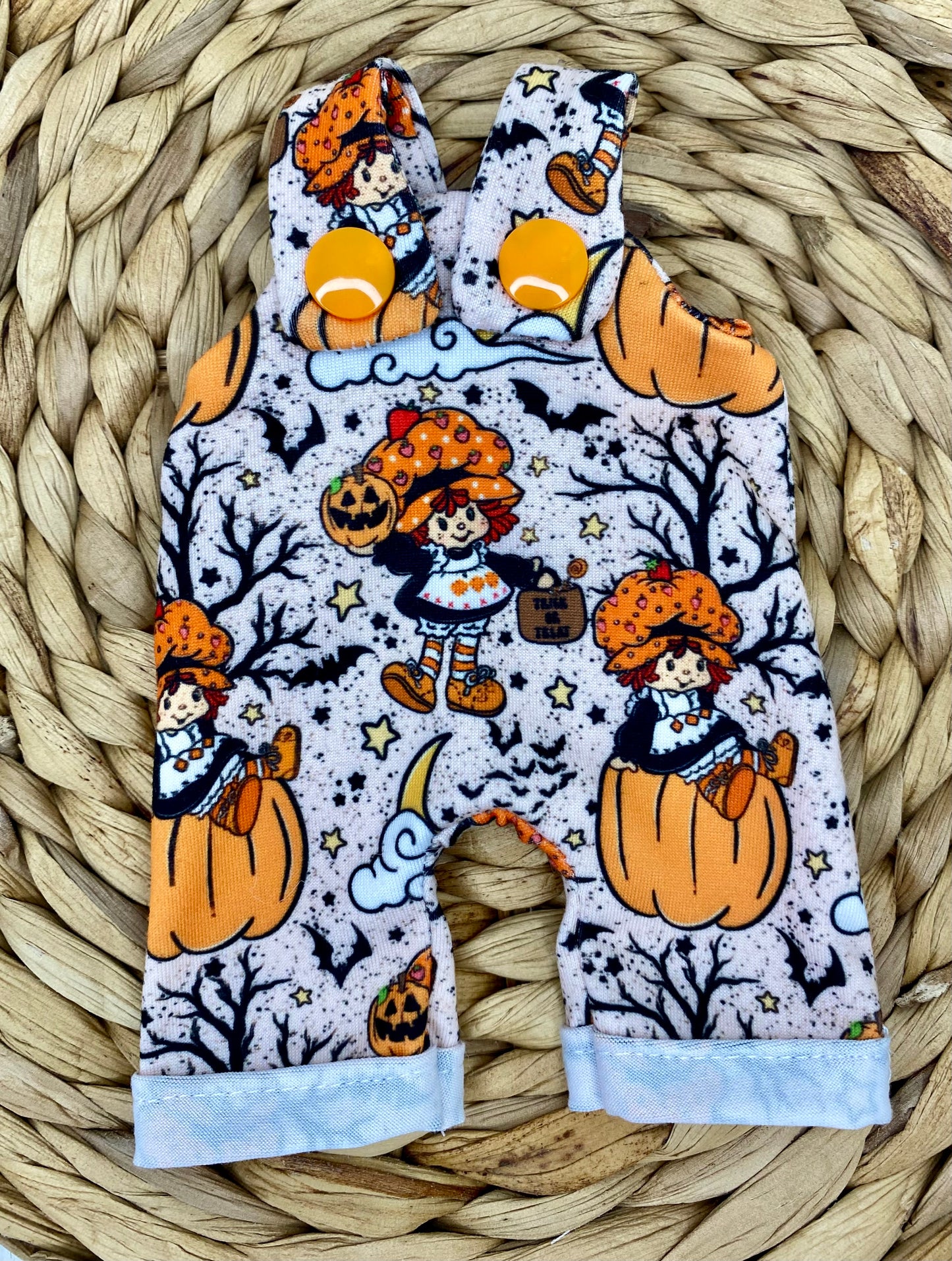 Mia SS Halloween Overalls and Tie On Headband