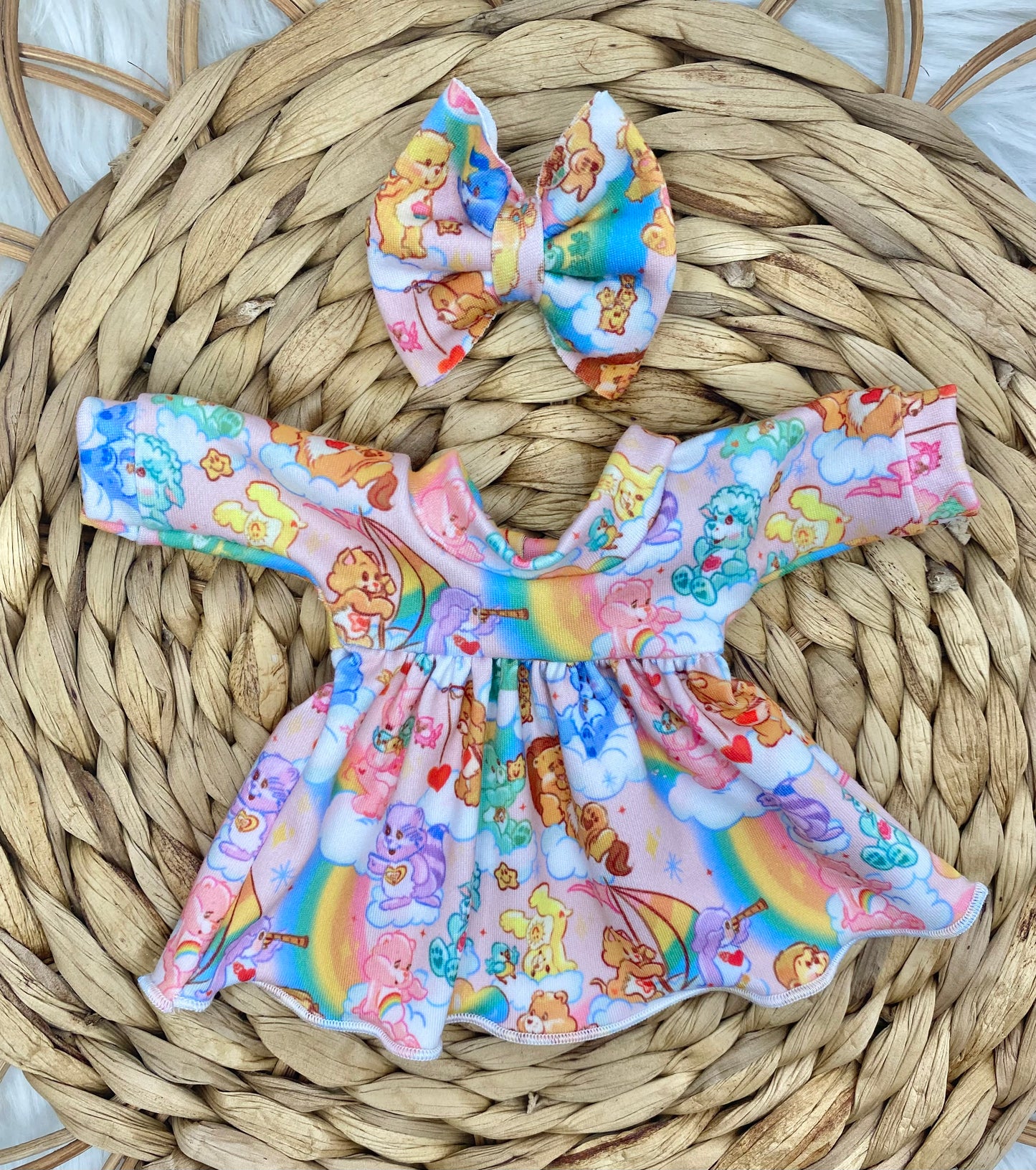 Mia Bear Cousins long Sleeve Dress and 3β Bow Clip