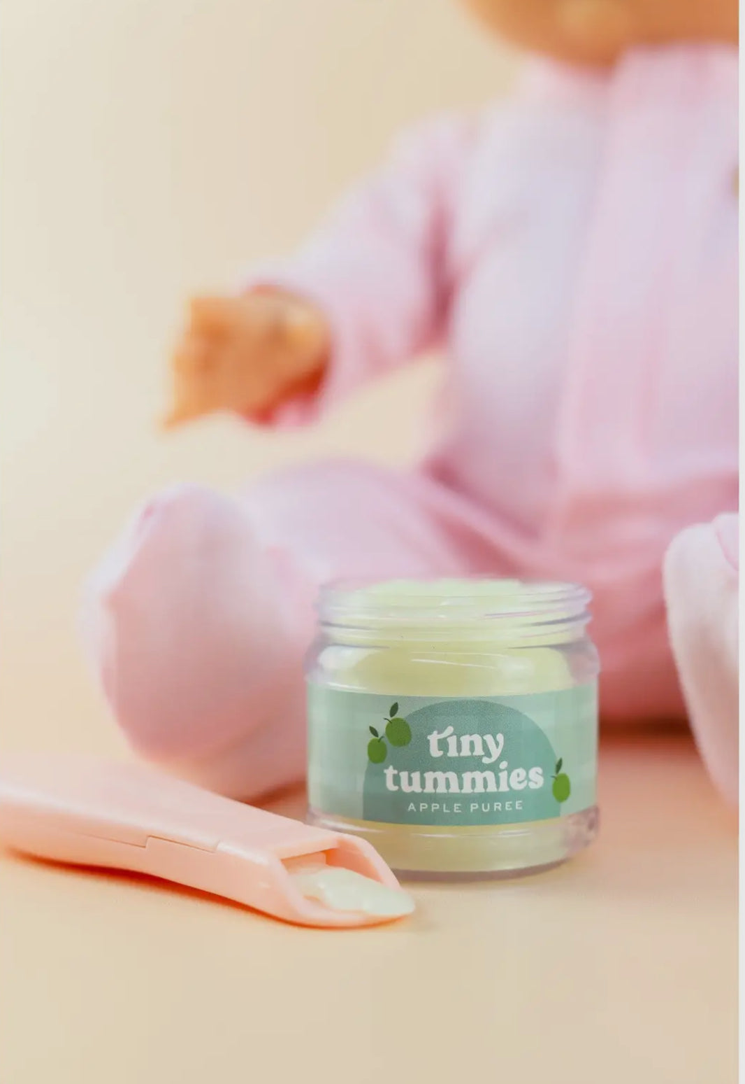 Tiny Harlow Tiny Tummies - Apple Puree Food Jar and Spoon Set