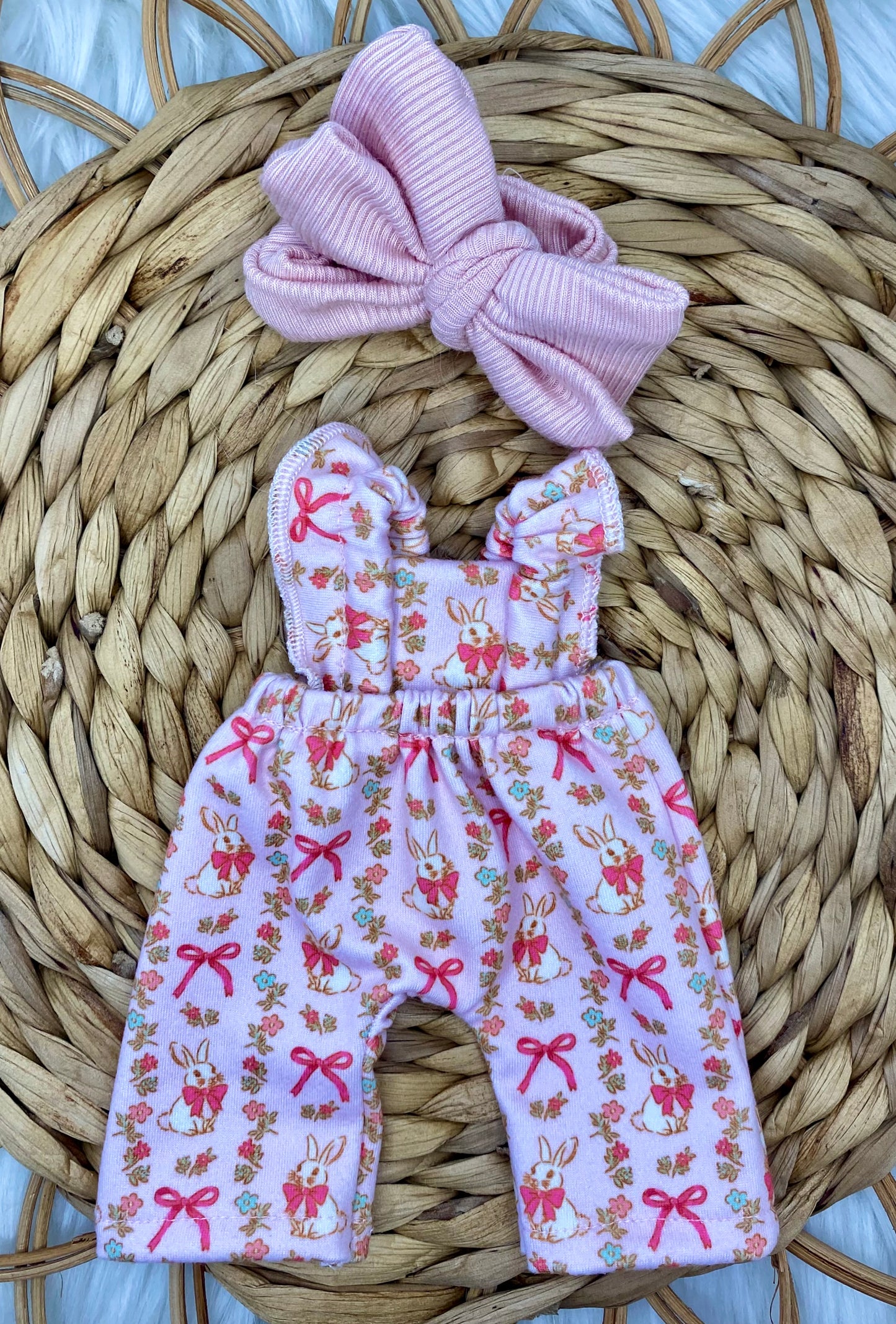 Mia Bunny Ruffle Strap Romper and Bow Headband