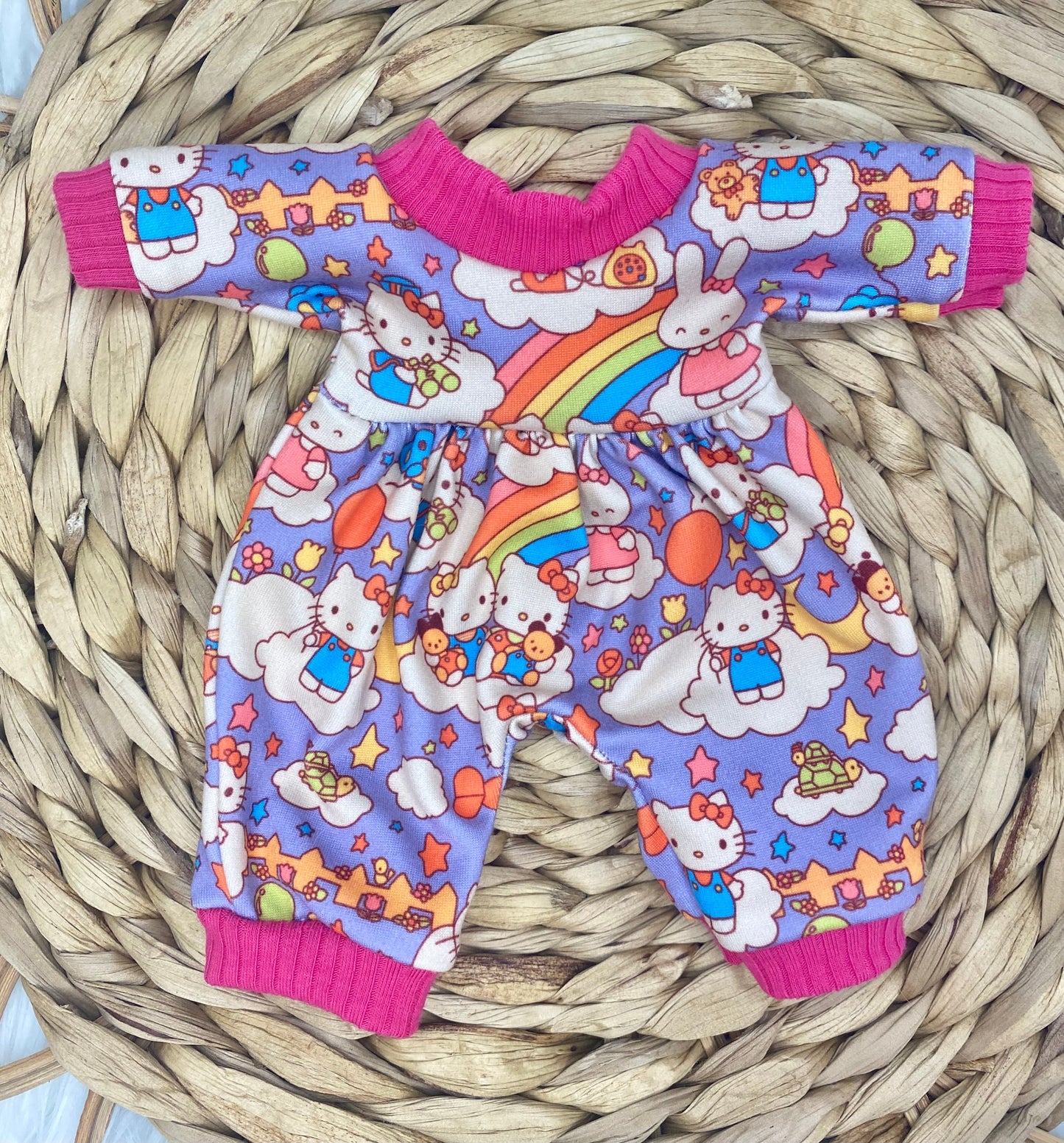 Mia Purple Vintage Kitty Long Sleeve Bubble Romper and Tie On Headband