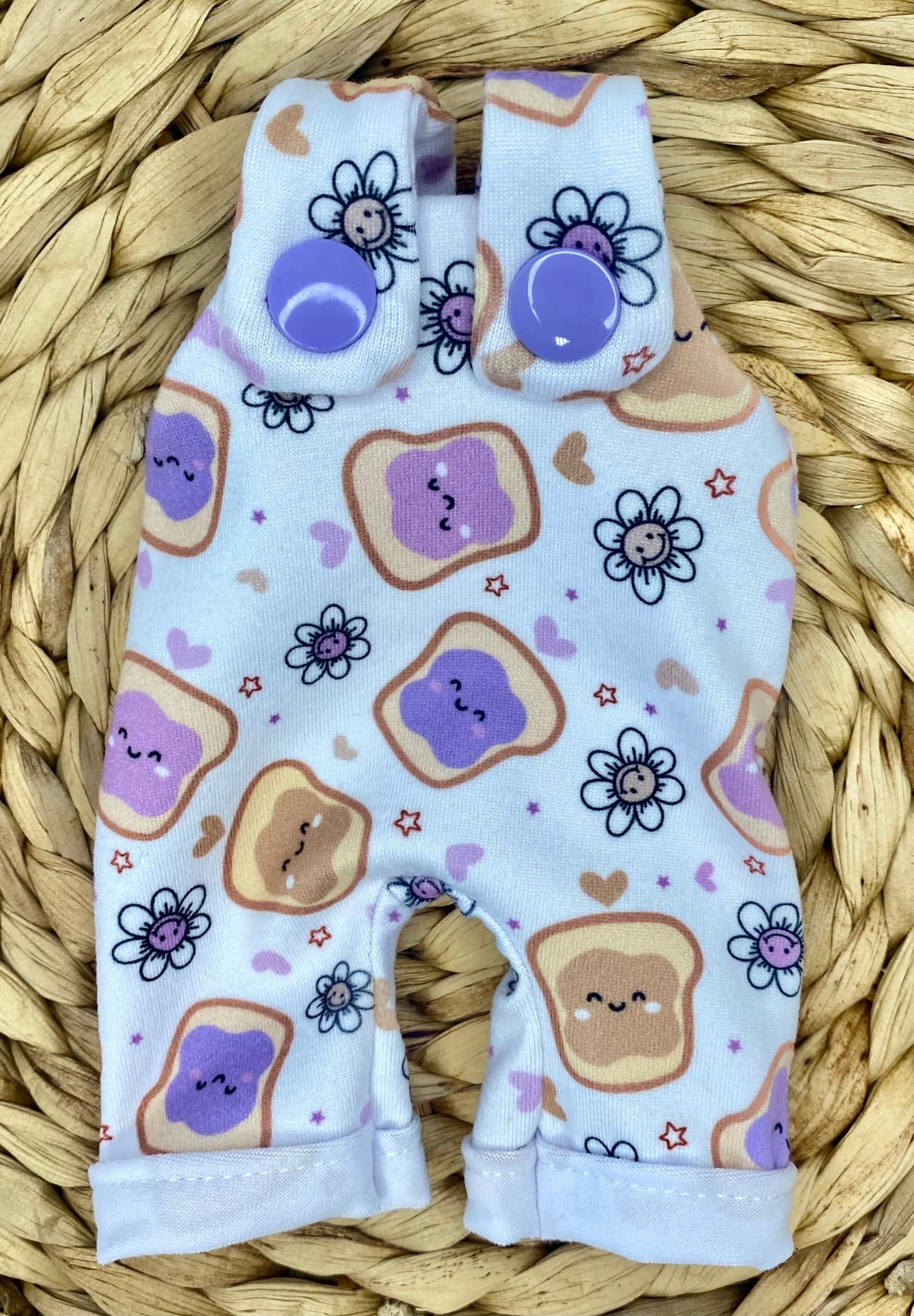 Mia PB&J Overalls and 3” Bow Clip