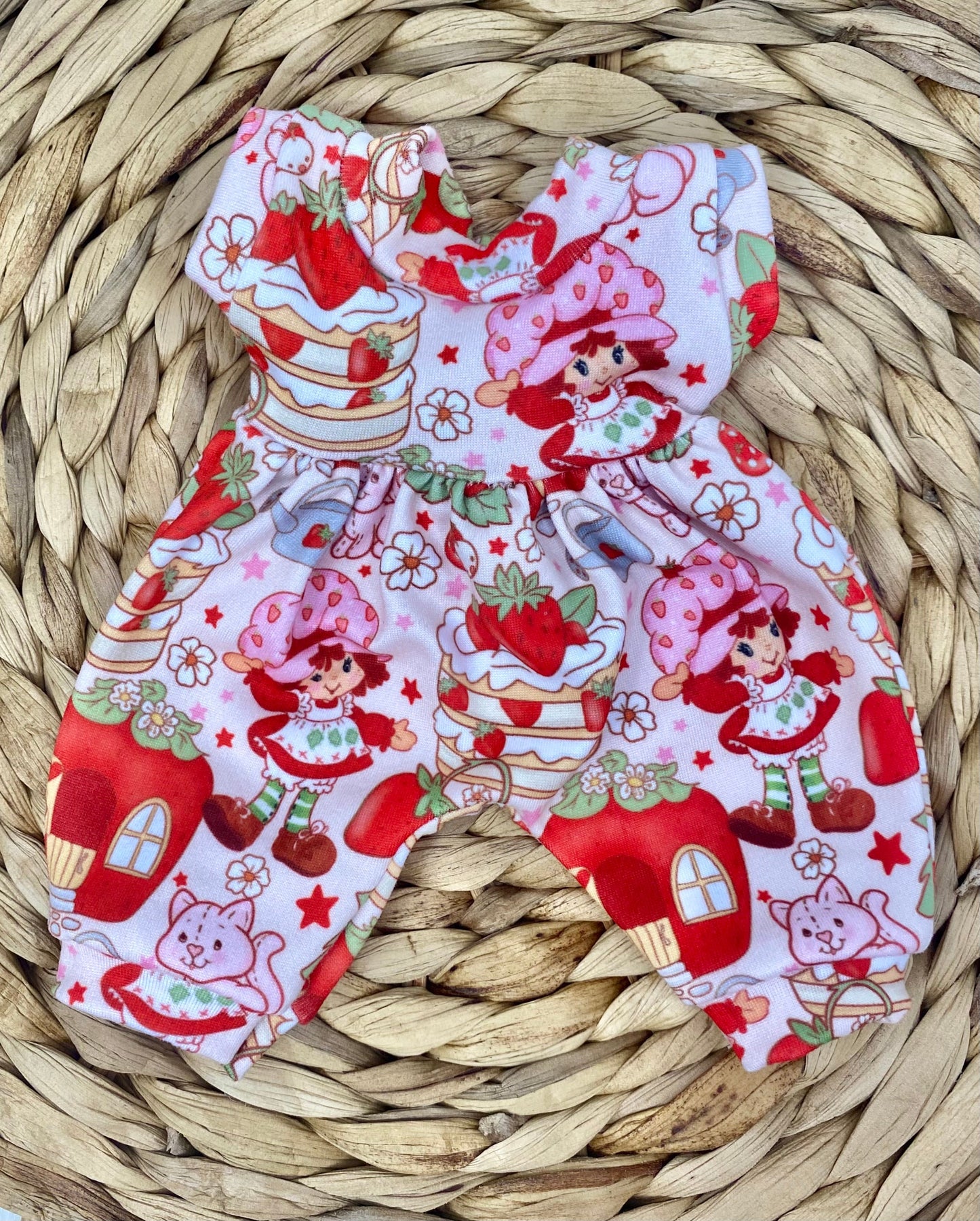 Mia Strawberry Girl Tank Bubble Romper & Tie On Headband