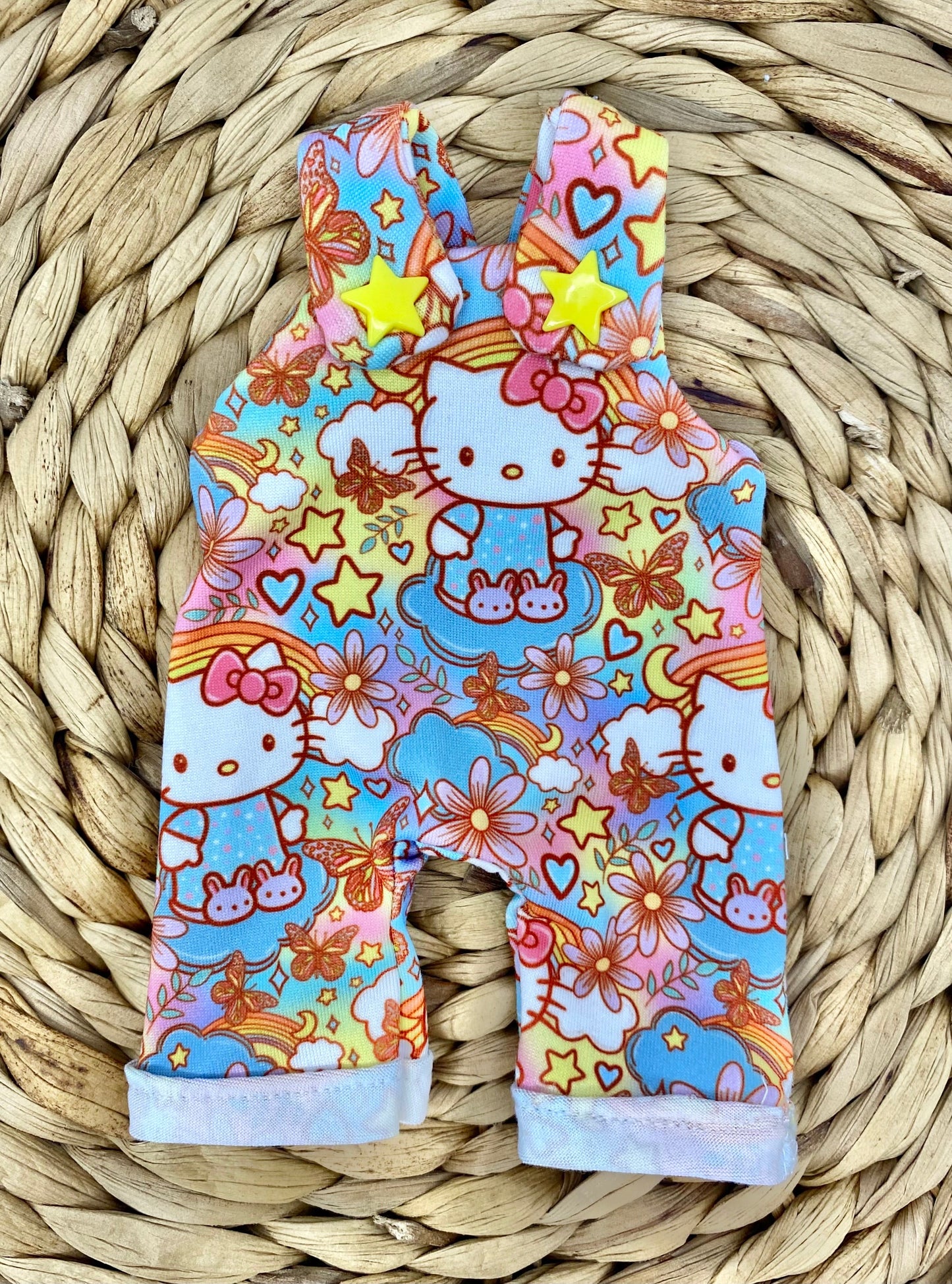 Mia Kitty Slippers Overalls and Piggy Bow Clip Set