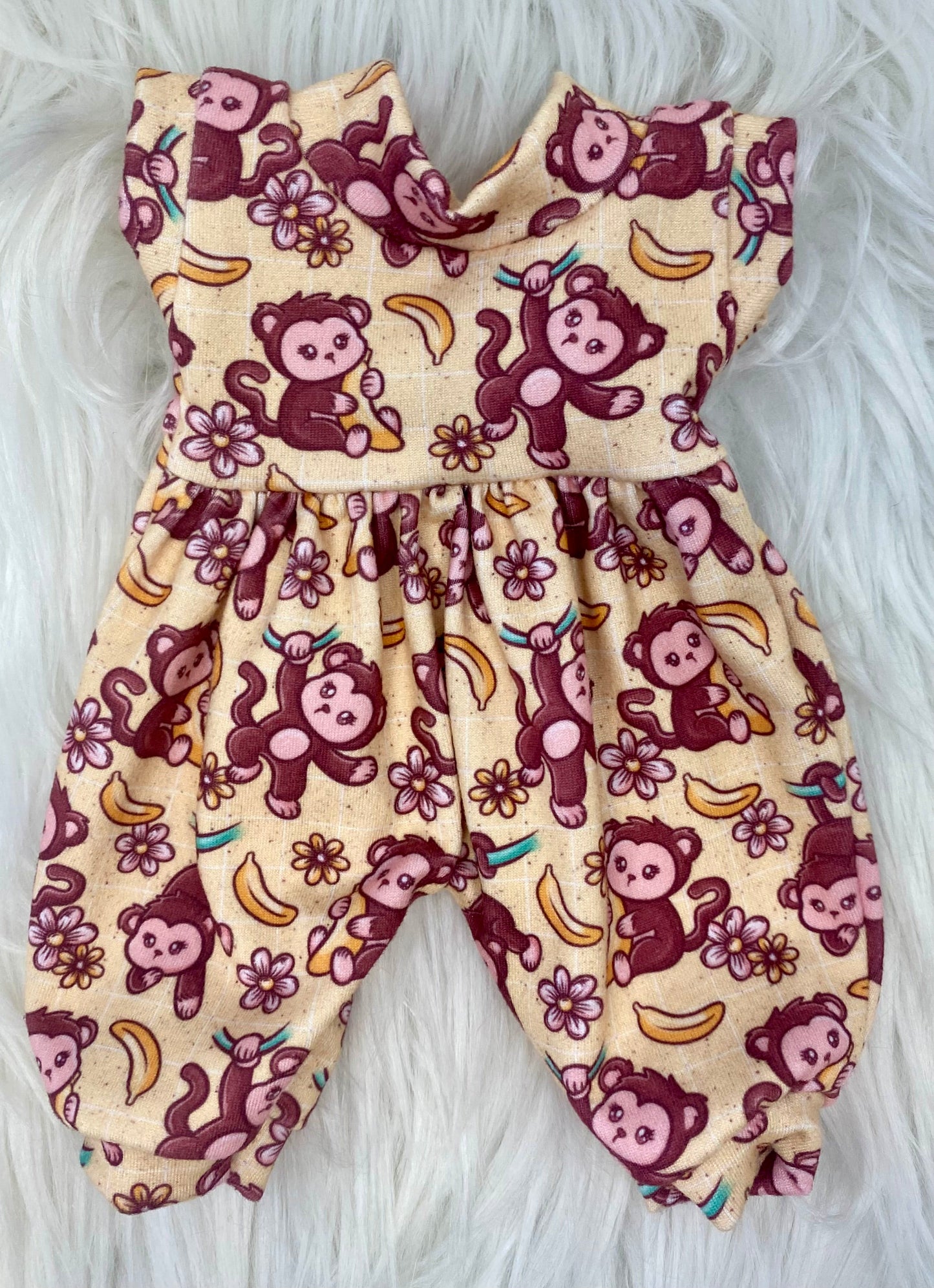 Mia Monkeys Tank Sleeve Bubble Romper and 3” Bow Clip