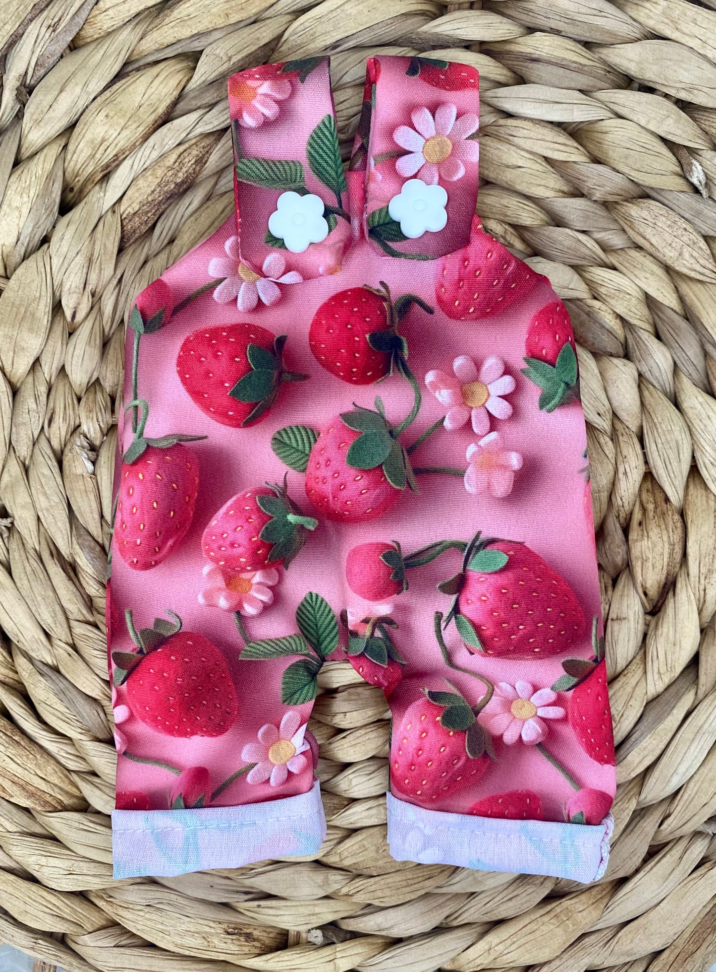 Mia 3D Strawberry Daisy Overalls