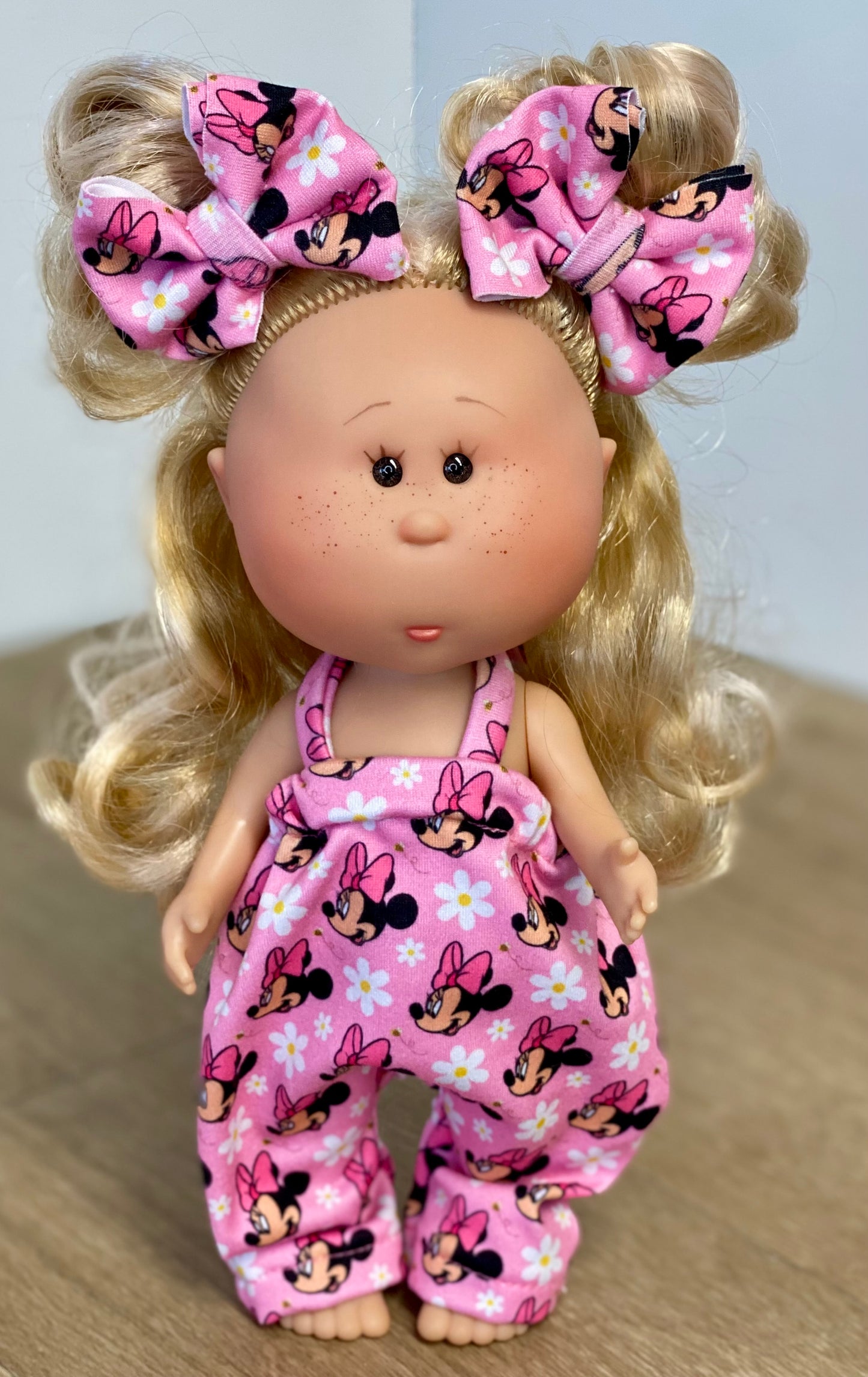 Mia Mouse and Bows Halter Romper And 2” Piggy Bows Set