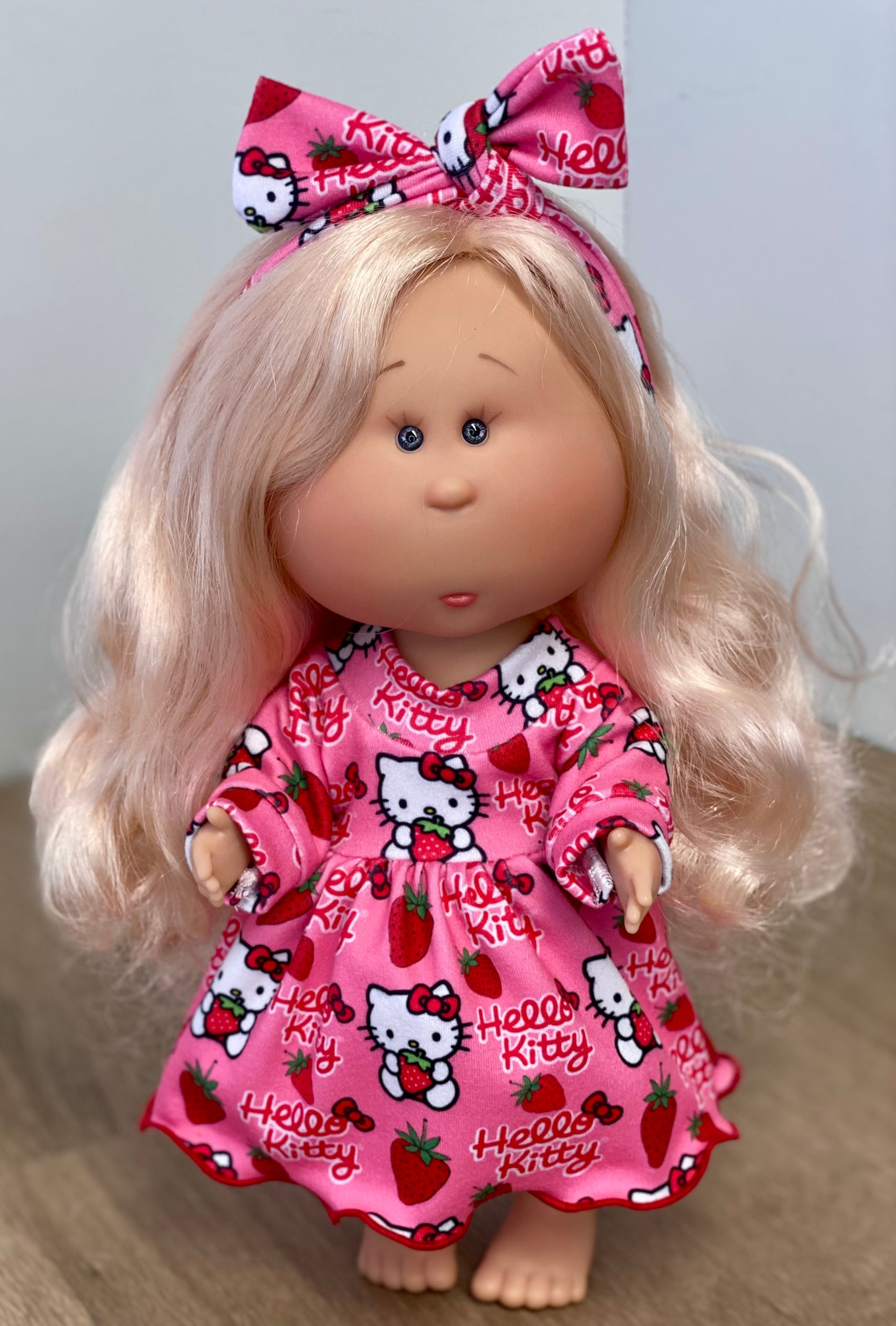 Mia Kitty’s Hugging Strawberries Long Sleeve Bubble Dress and Tie On Headband