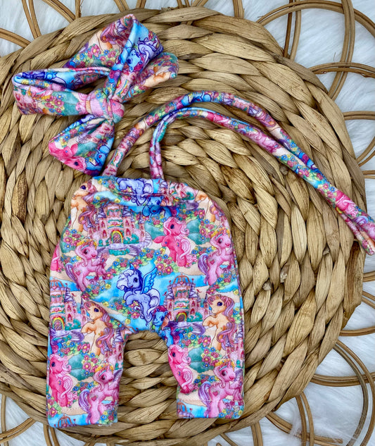 Mia Enchanted Ponies Halter Romper and Tie on Headband