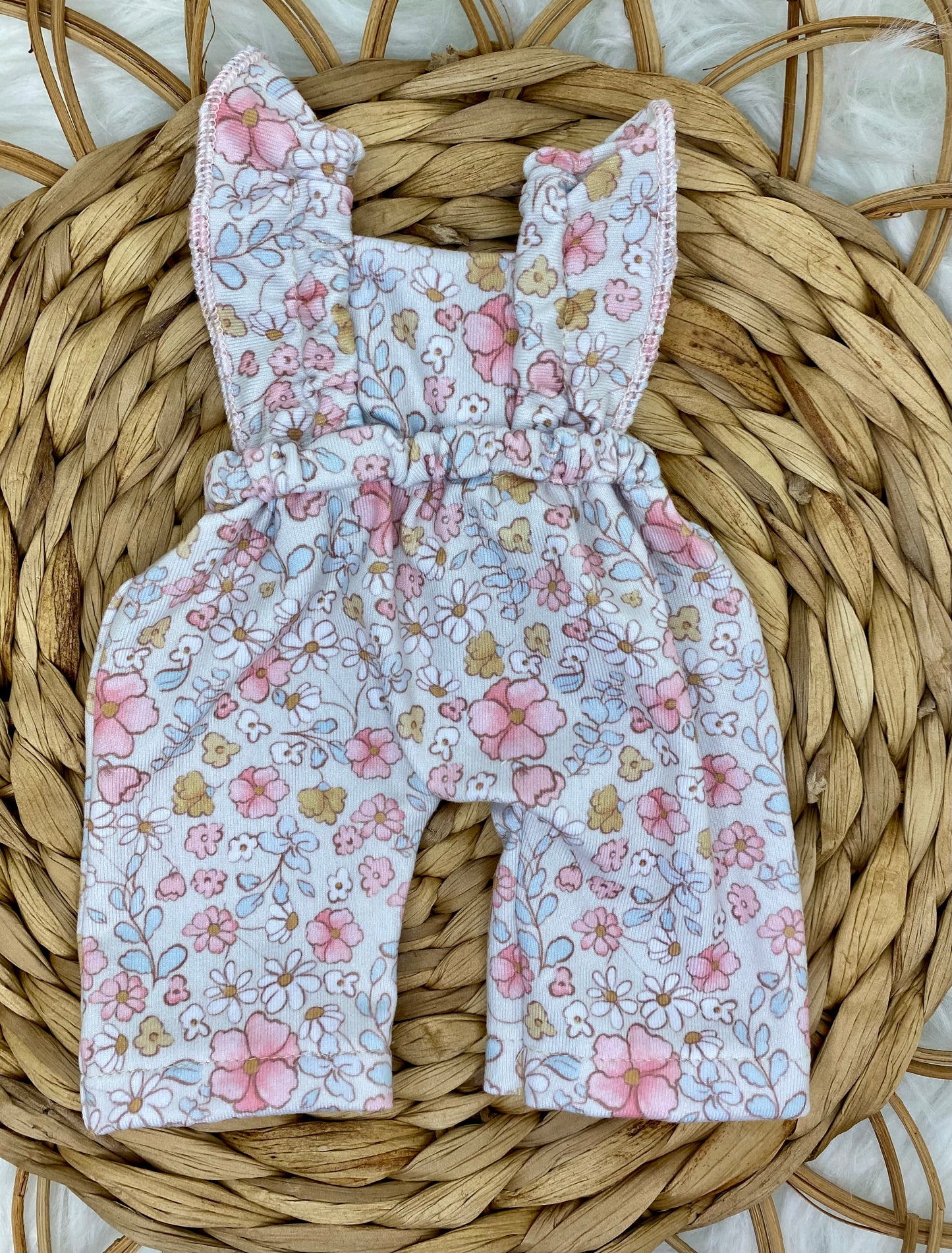 Mia Floral Ruffle Strap Romper and Tie on Headband