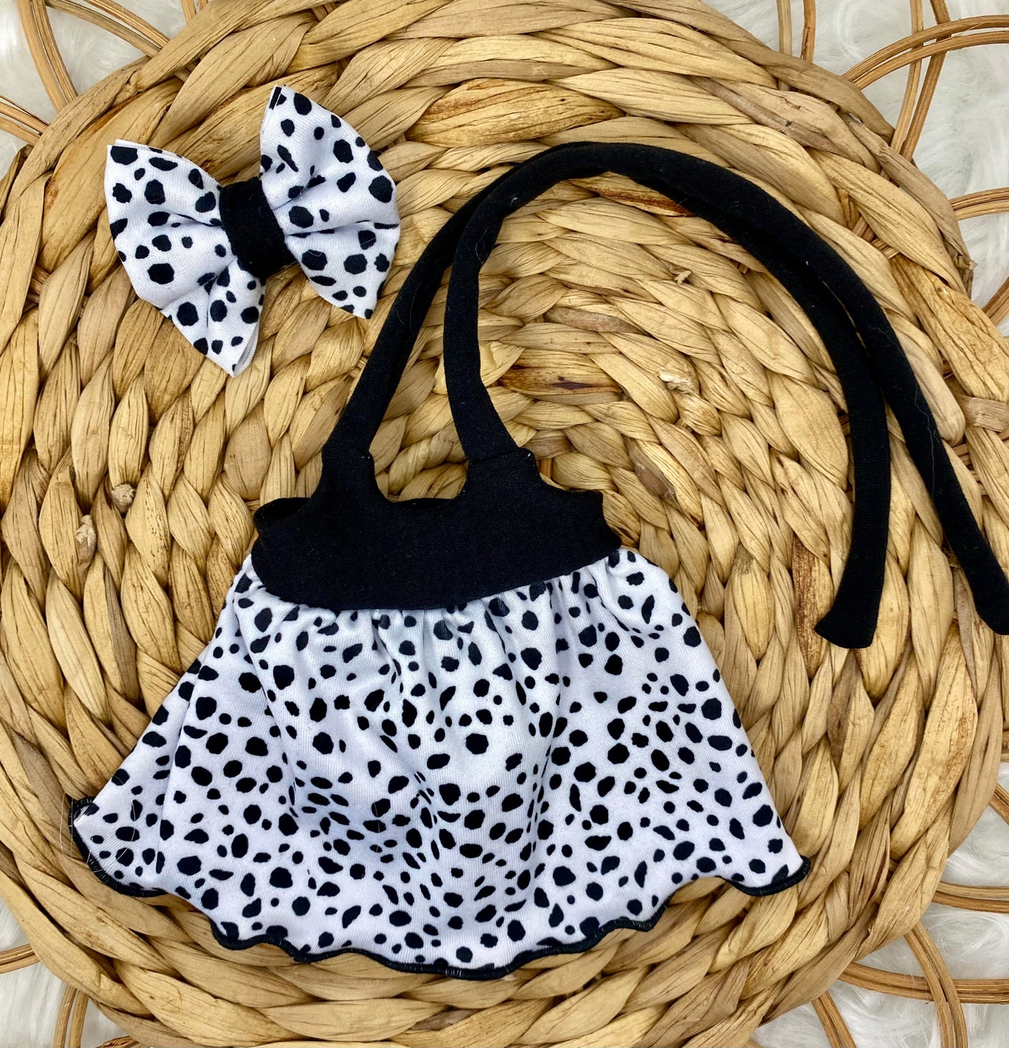 Mia Dalmatian Tie Tank Dress and 2” Bow Clip
