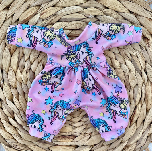 Mia Rainbow Horses Long Sleeve Bubble Romper