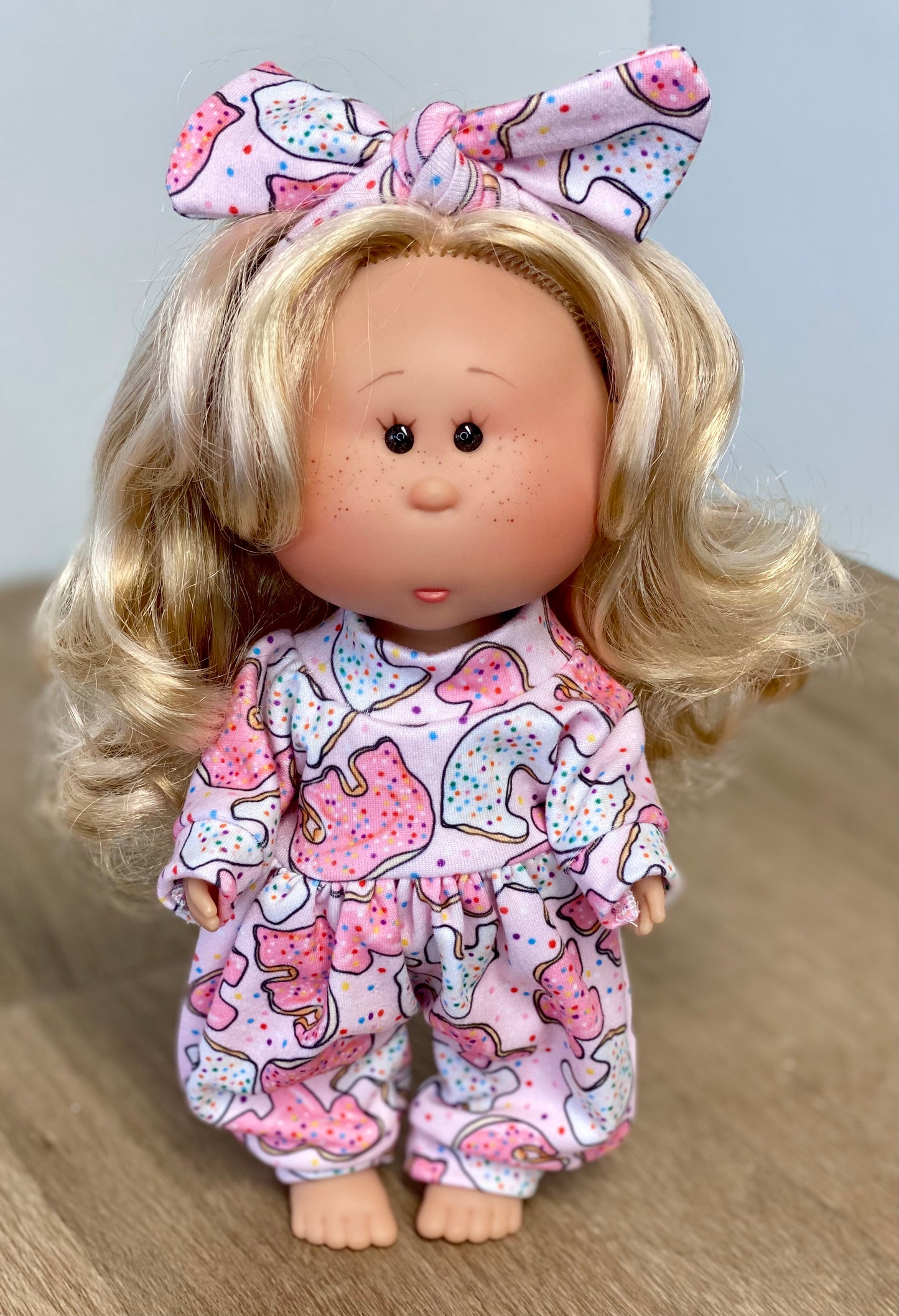 Mia Animal Cookies Long Sleeve Bubble Romper and Tie On Headband