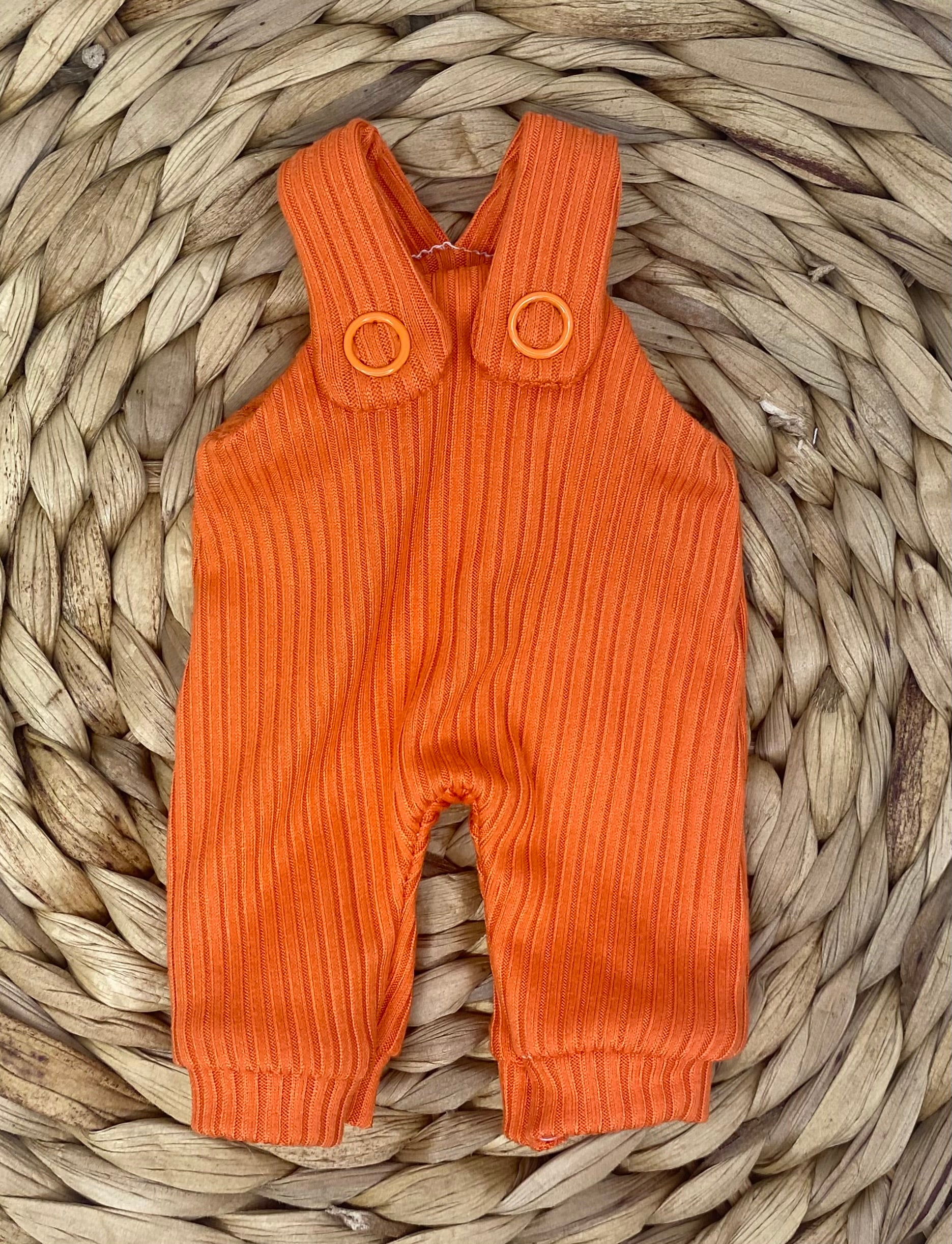 Mia/Mio Ribbed Knit Orange Overalls – Dolls We Love