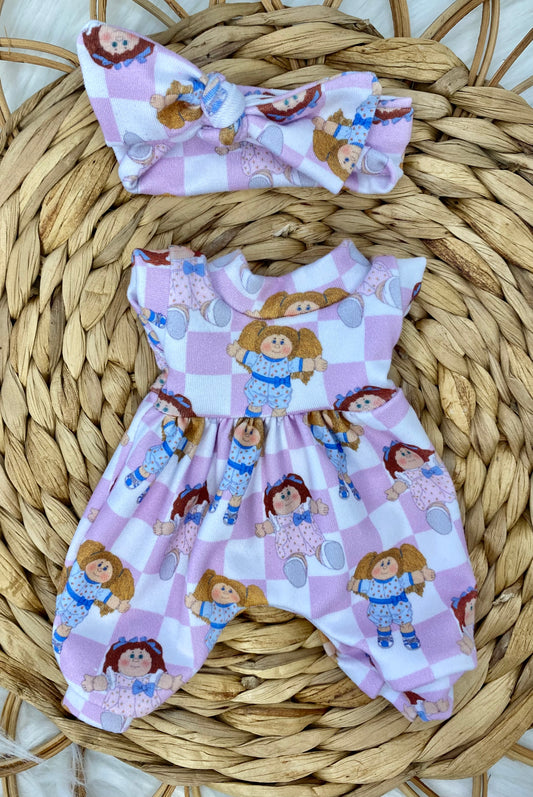 Mia CPK Tank Sleeve Bubble Romper and Tie On Headband