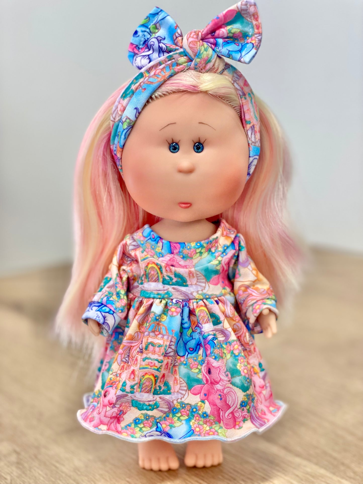 Mia Enchanted Ponies Long Sleeve Dress & Tie On Headband