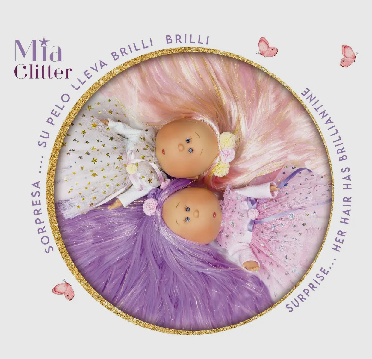 Mia Glitter Doll - Lilac