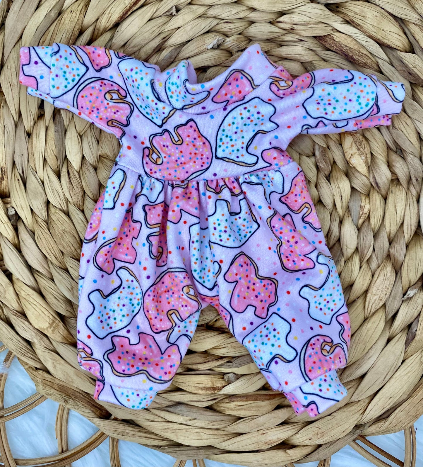Mia Animal Cookies Long Sleeve Bubble Romper and Tie On Headband