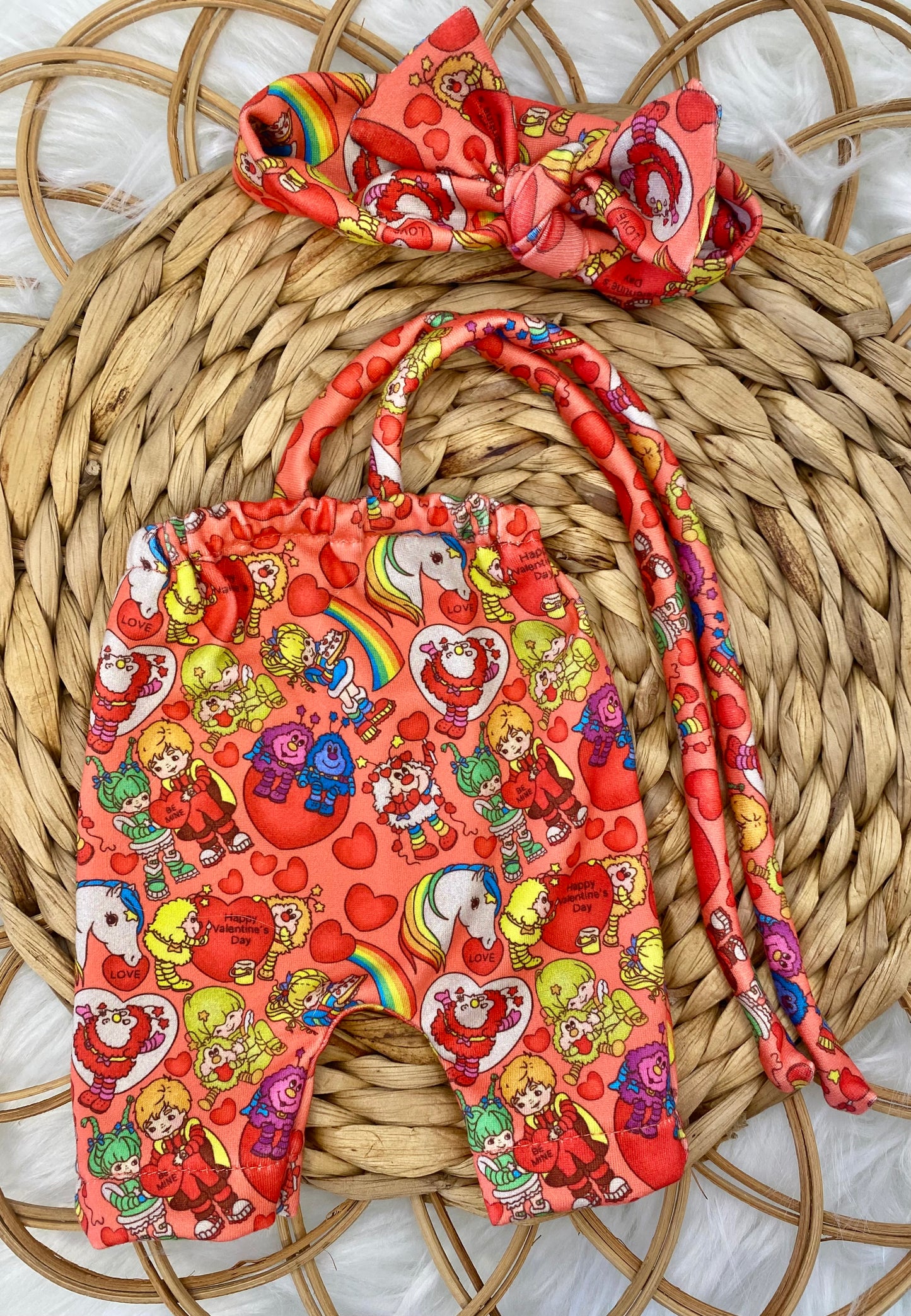 Mia Vday Rainbow Girl Halter Romper And Tie On Headband