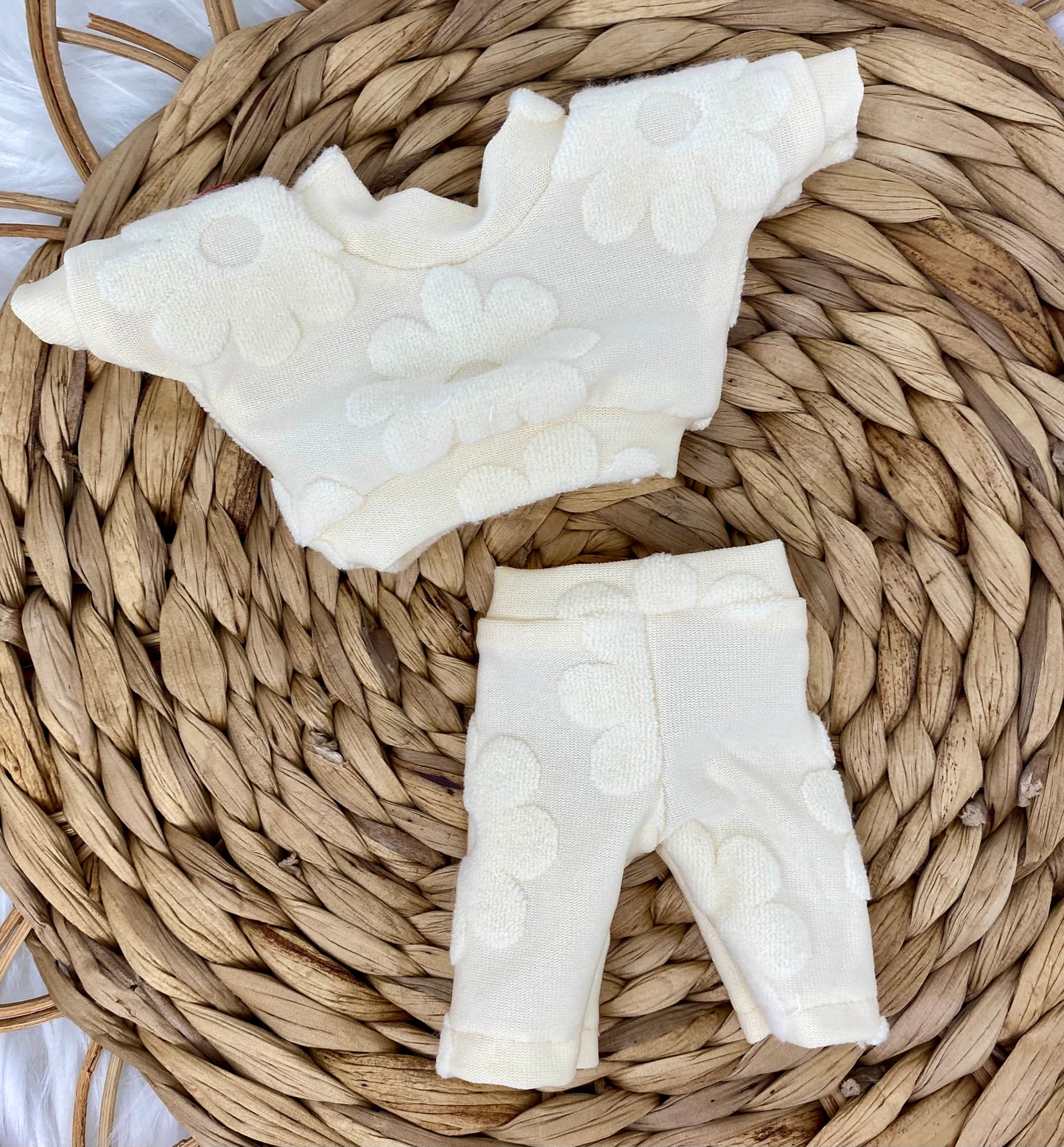 Mia Cream Terry Lounge Set And Tie On Headband