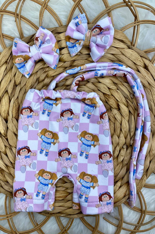 Mia CPK Halter Romper And 2” Piggy Bows Set