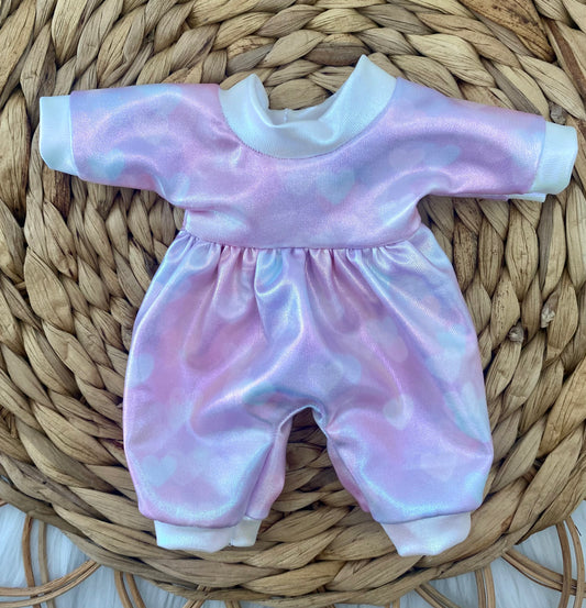 Mia Holographic Hearts Long Sleeve Bubble Romper