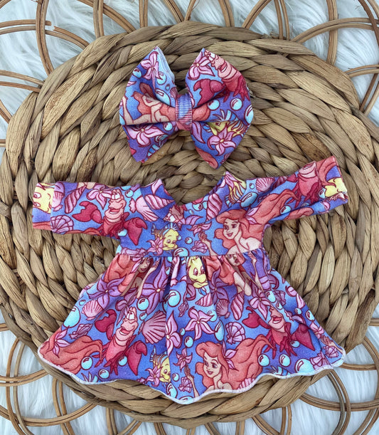 Mia Mermaid Dress and 3” Bow Clip