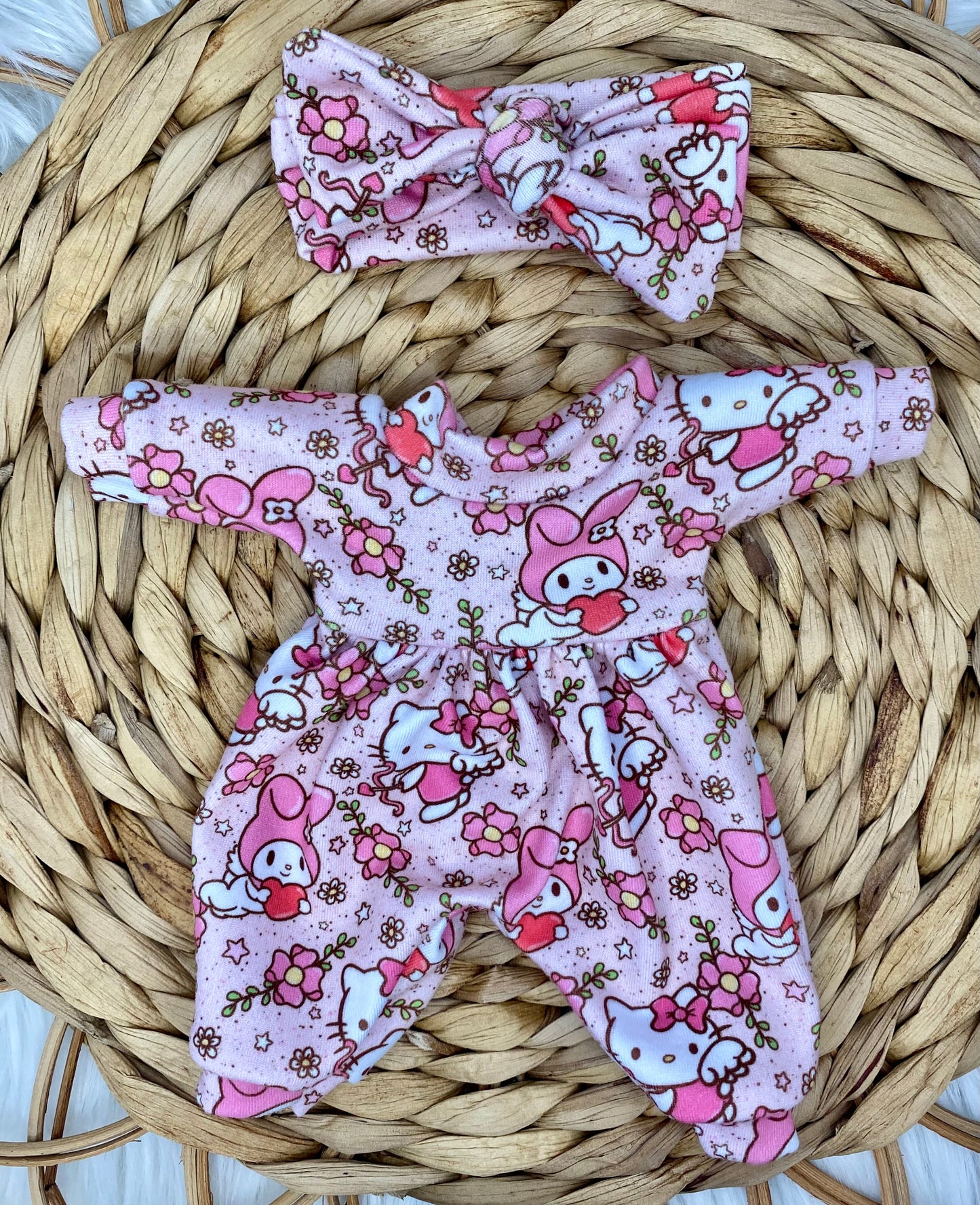 Mia Cupid Kitty Long Sleeve Bubble Romper and Tie On Headband