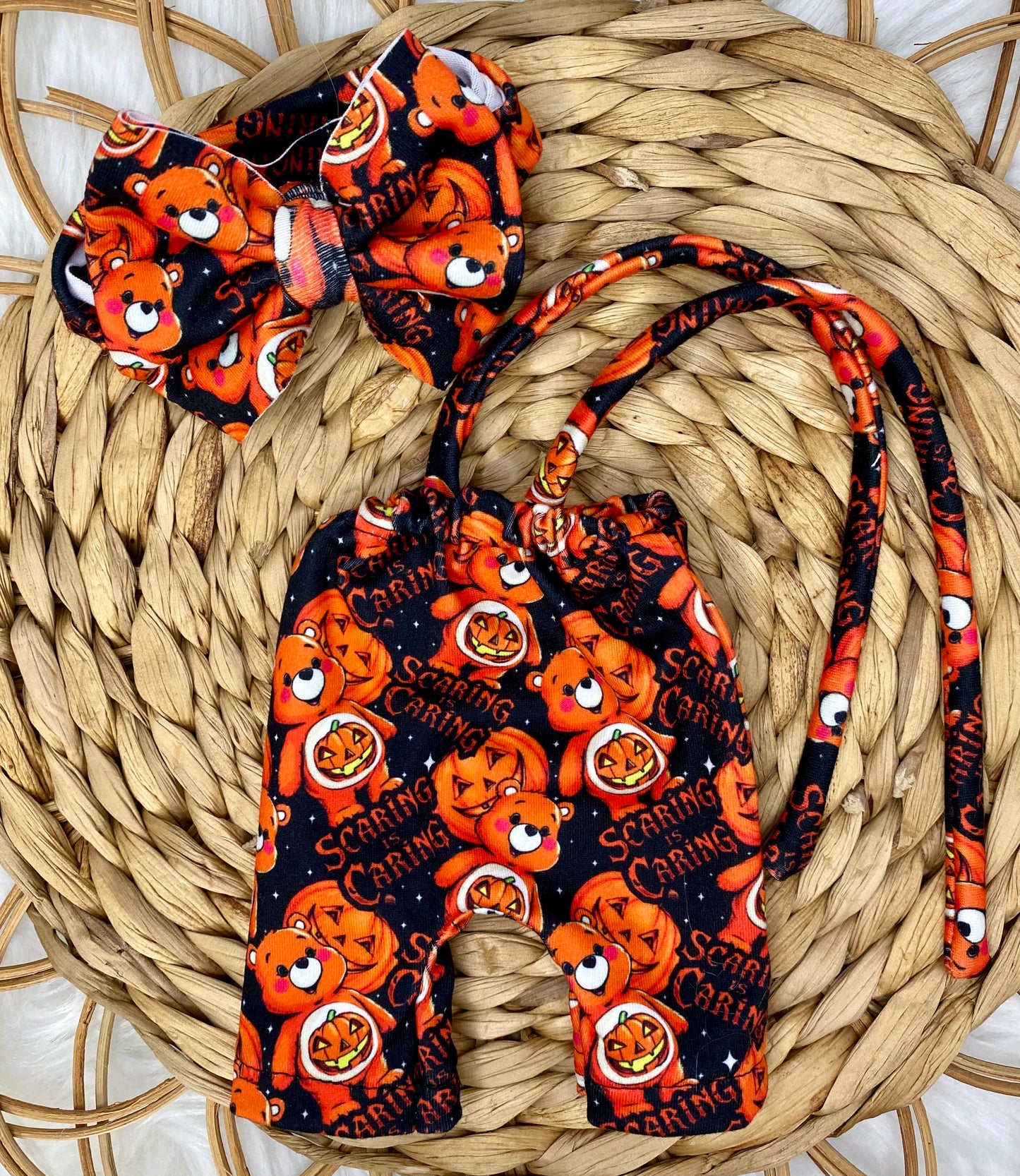 Mia Scaring is Caring Halter Romper And Bow Headwrap